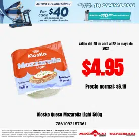 Kiosko Queso Mozarella Light 500g