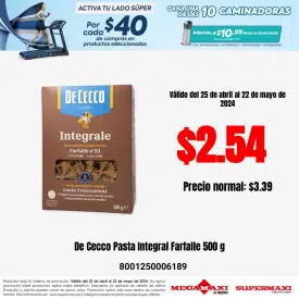 De Cecco Pasta Integral Farfalle 500 g