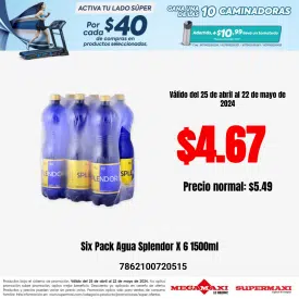 Six Pack Agua Splendor X 6 1500ml