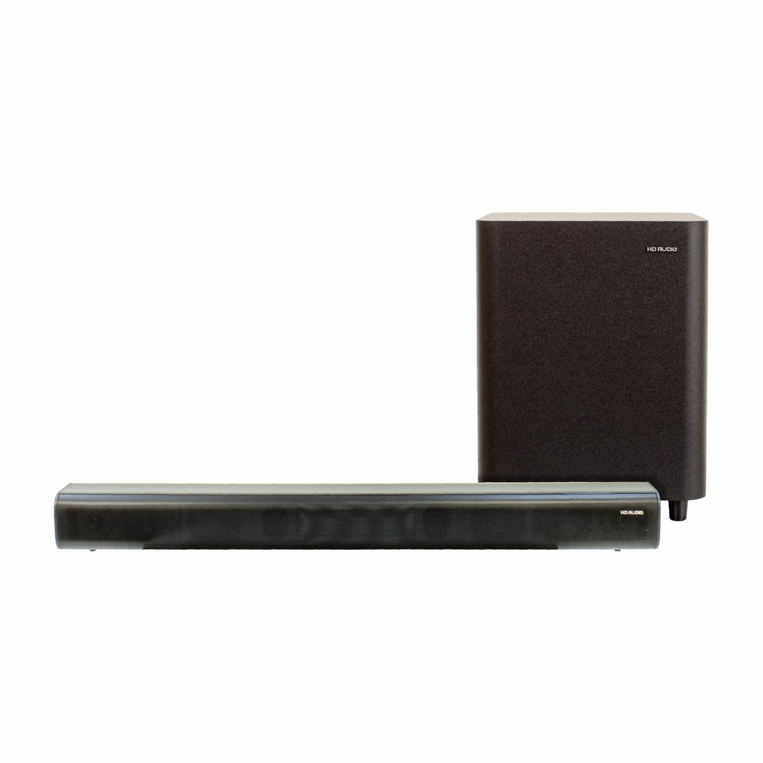 Barra De Sonido Para TV 2.1 Wireless + Subwoofer 220W HD AUDIO 33.8″