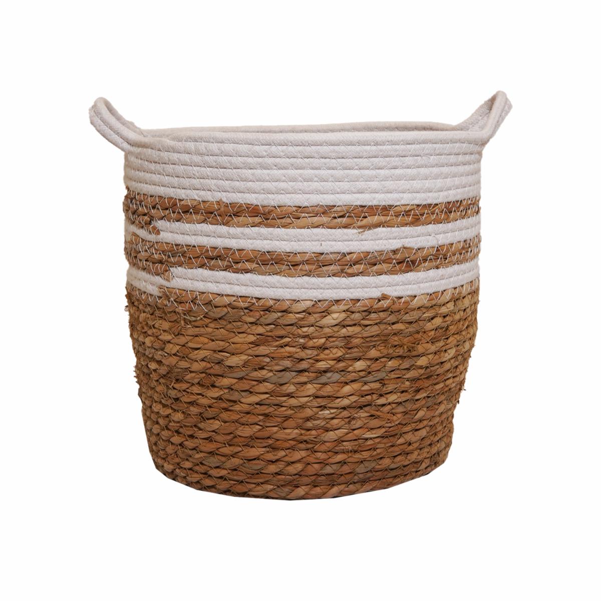 Cesto De Mimbre Con Rayas Blancas FREE HOME Unidad