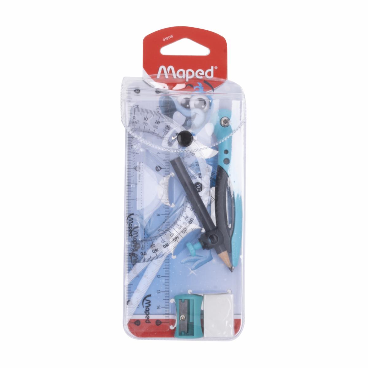 Kit De Geometría Pulse Pouch MAPED 8 Uds