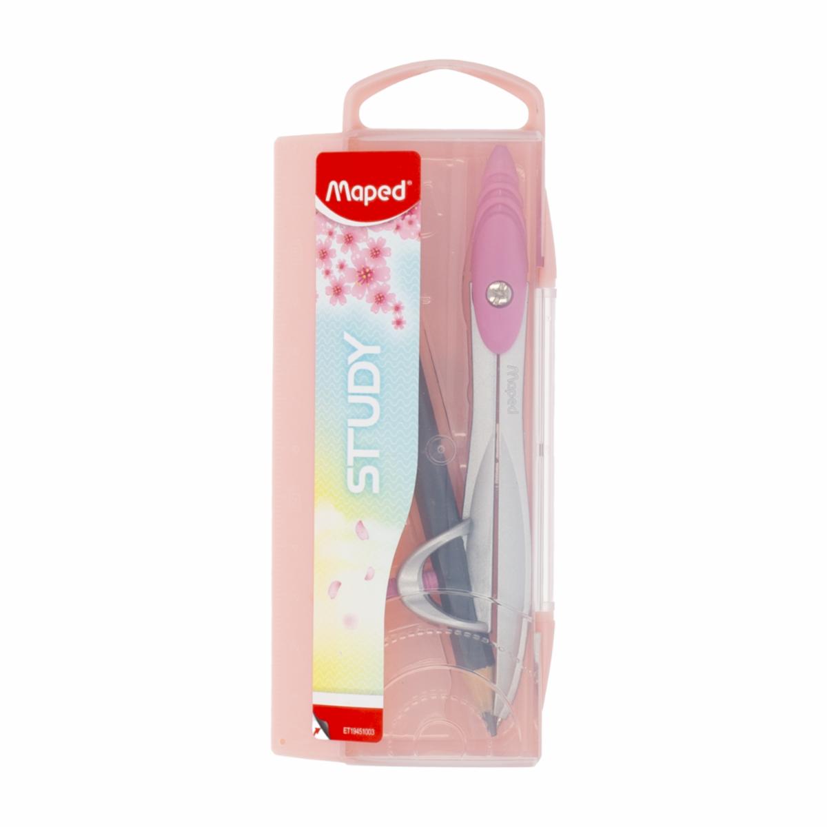 Compas Escolar Study Pastel Con Adaptador Universal MAPED Unidad