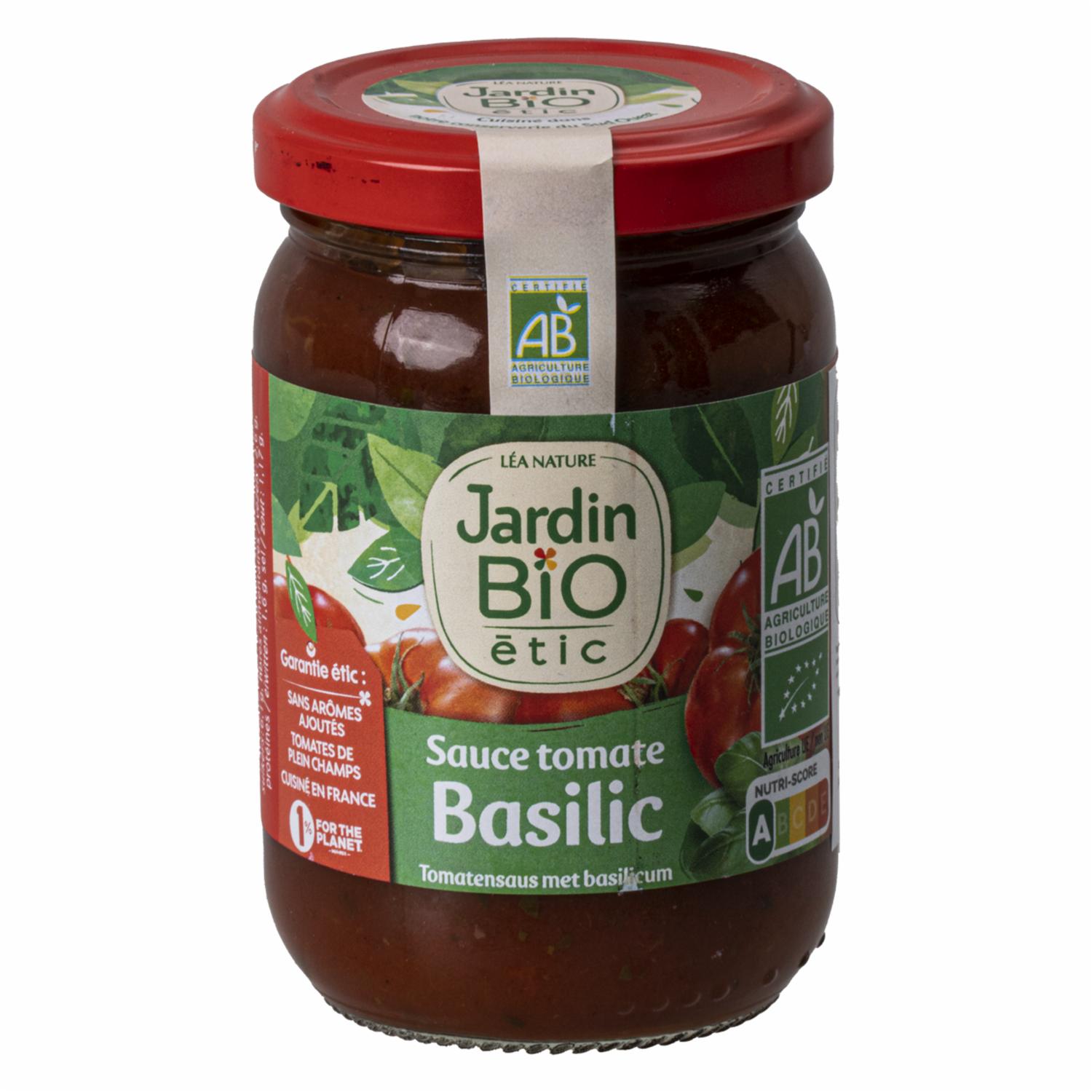 Salsa De Tomate Y Albahaca Orgánica Sin Gluten JARDIN BIO 200 G