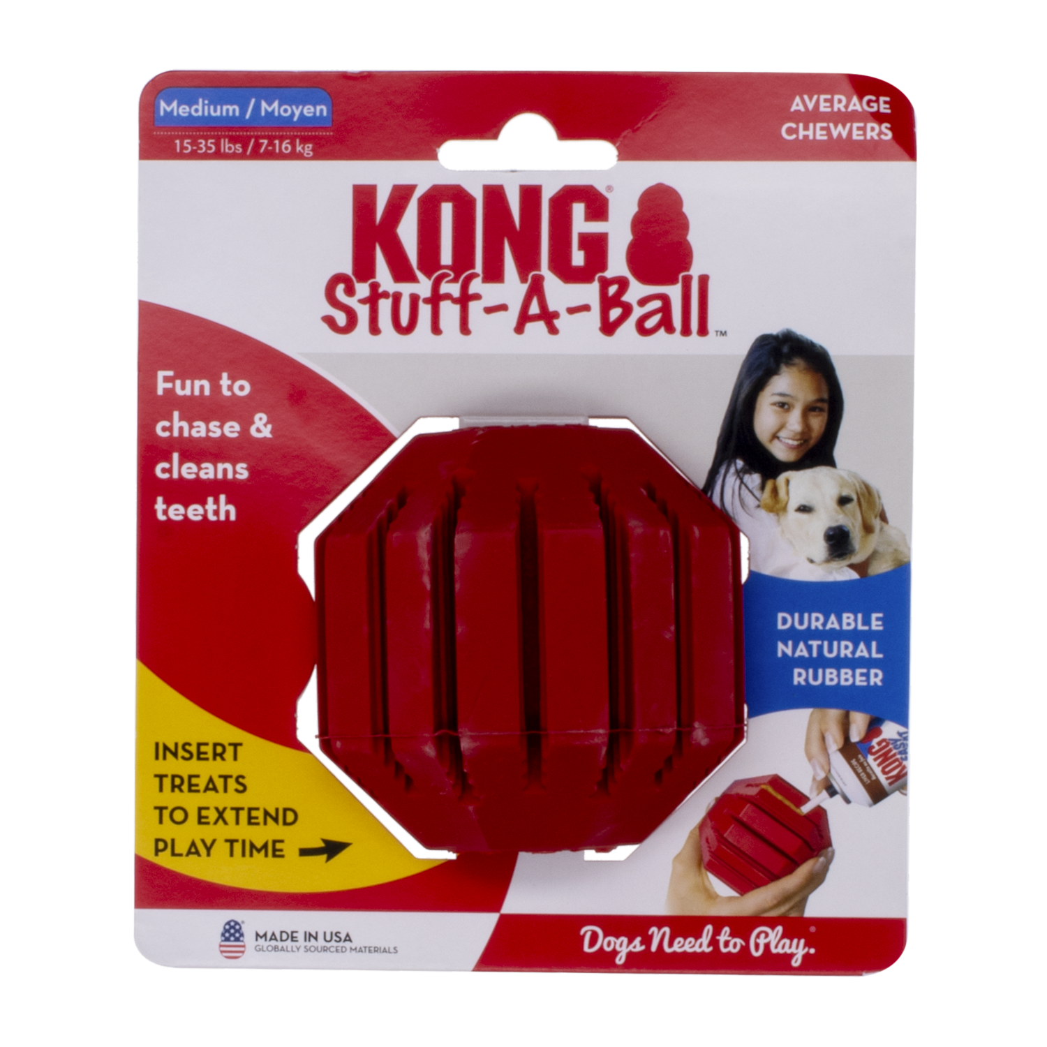 Juguete Para Perro De Caucho Limpia Dientes KONG Mediano
