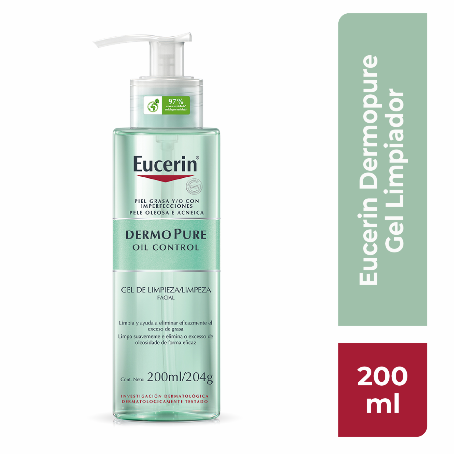 Limpiador Facial En Gel Piel Grasa Y Con Impurezas Oil Control EUCERIN 200 Ml