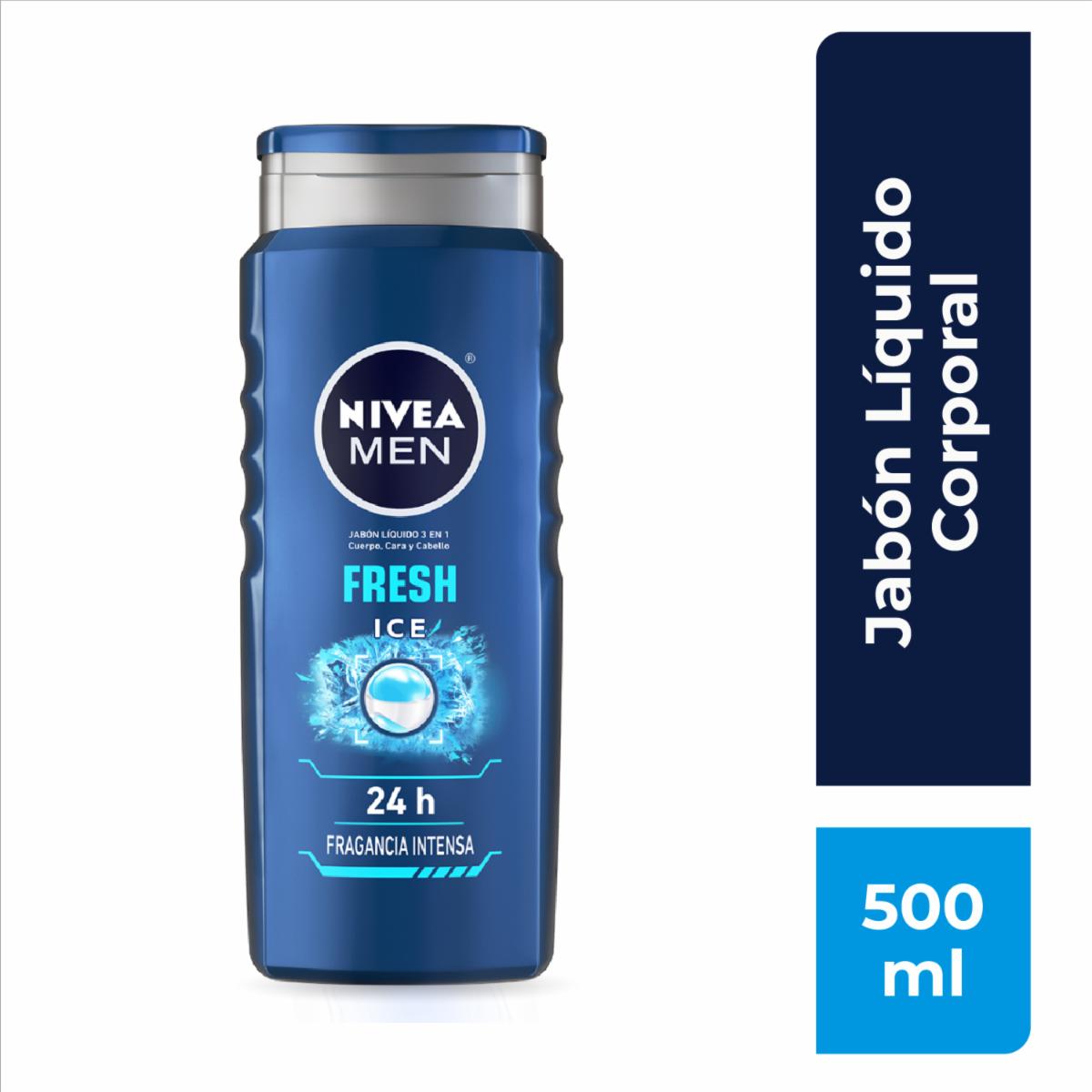 Gel De Baño 3 En 1 Fresh Ice NIVEA MEN 500 Ml