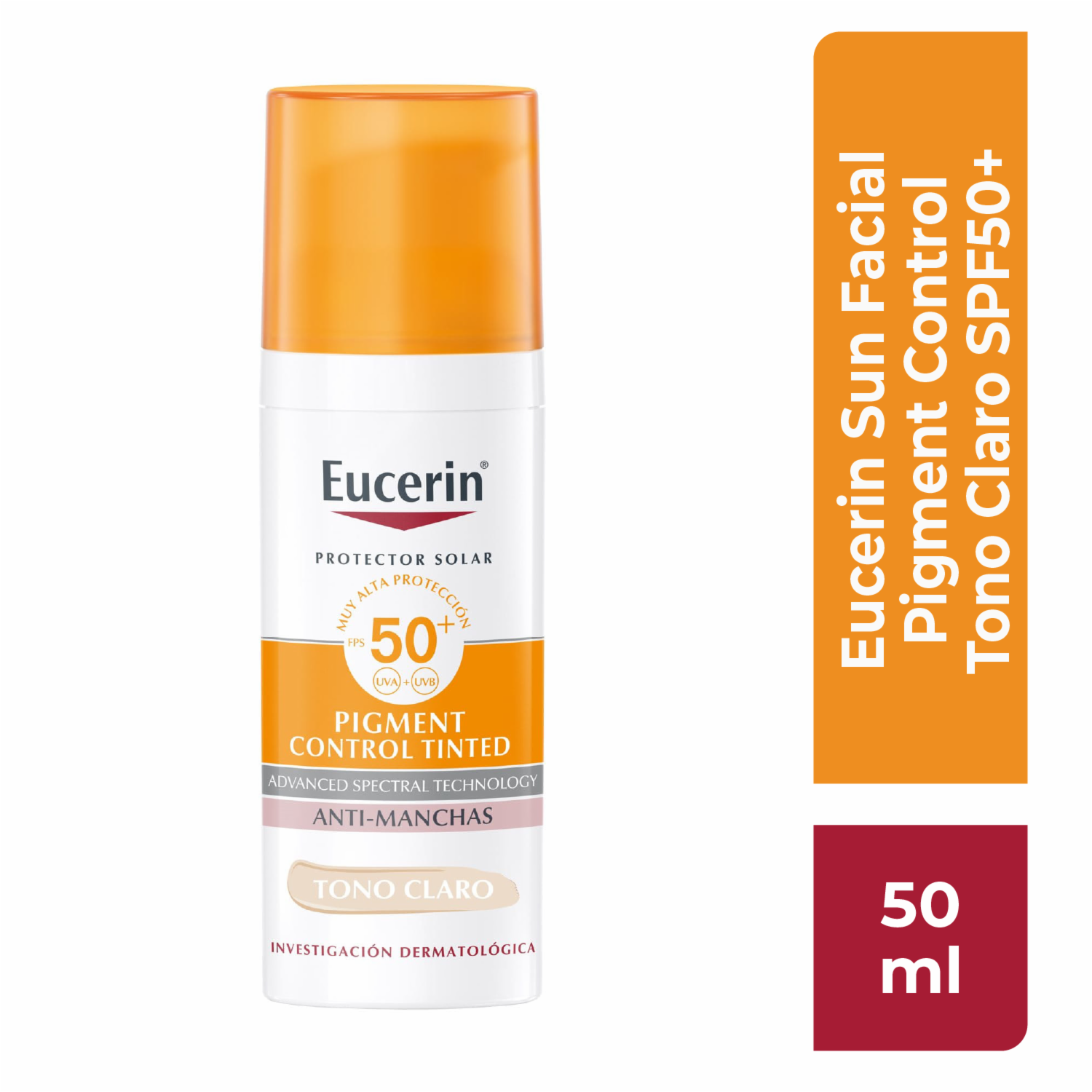 Protector Solar Control Pigment Tono Claro Spf 50 EUCERIN 50 Ml