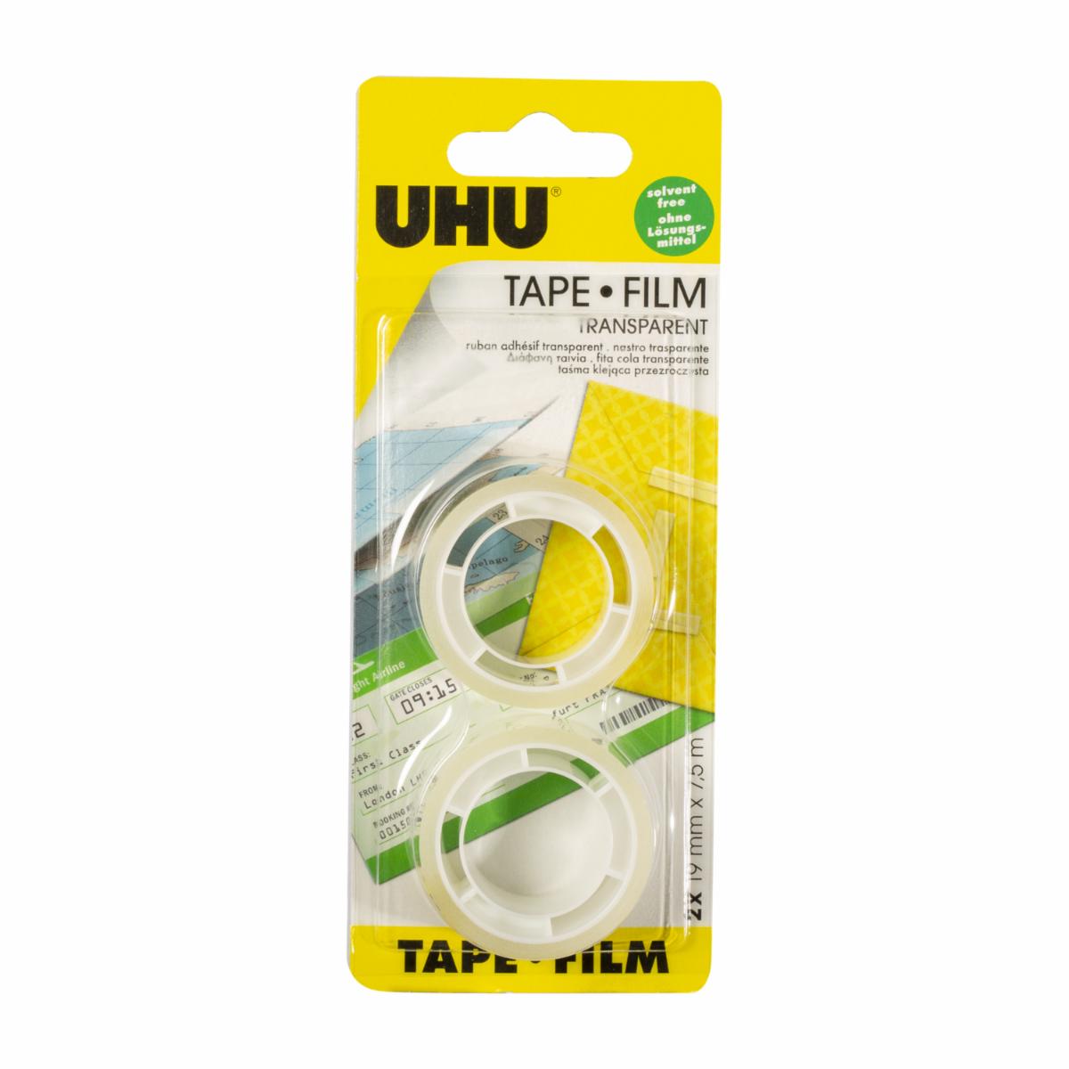 Cinta Adhesiva Transparente 2 Repuestos UHU 19Mmx7.5M