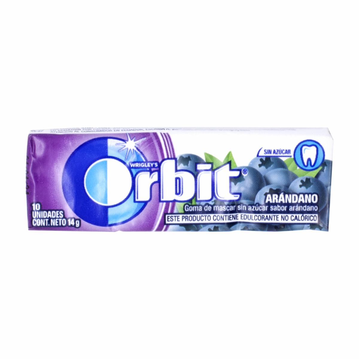 Chicle Arándanos Sin Azúcar ORBIT 14 G