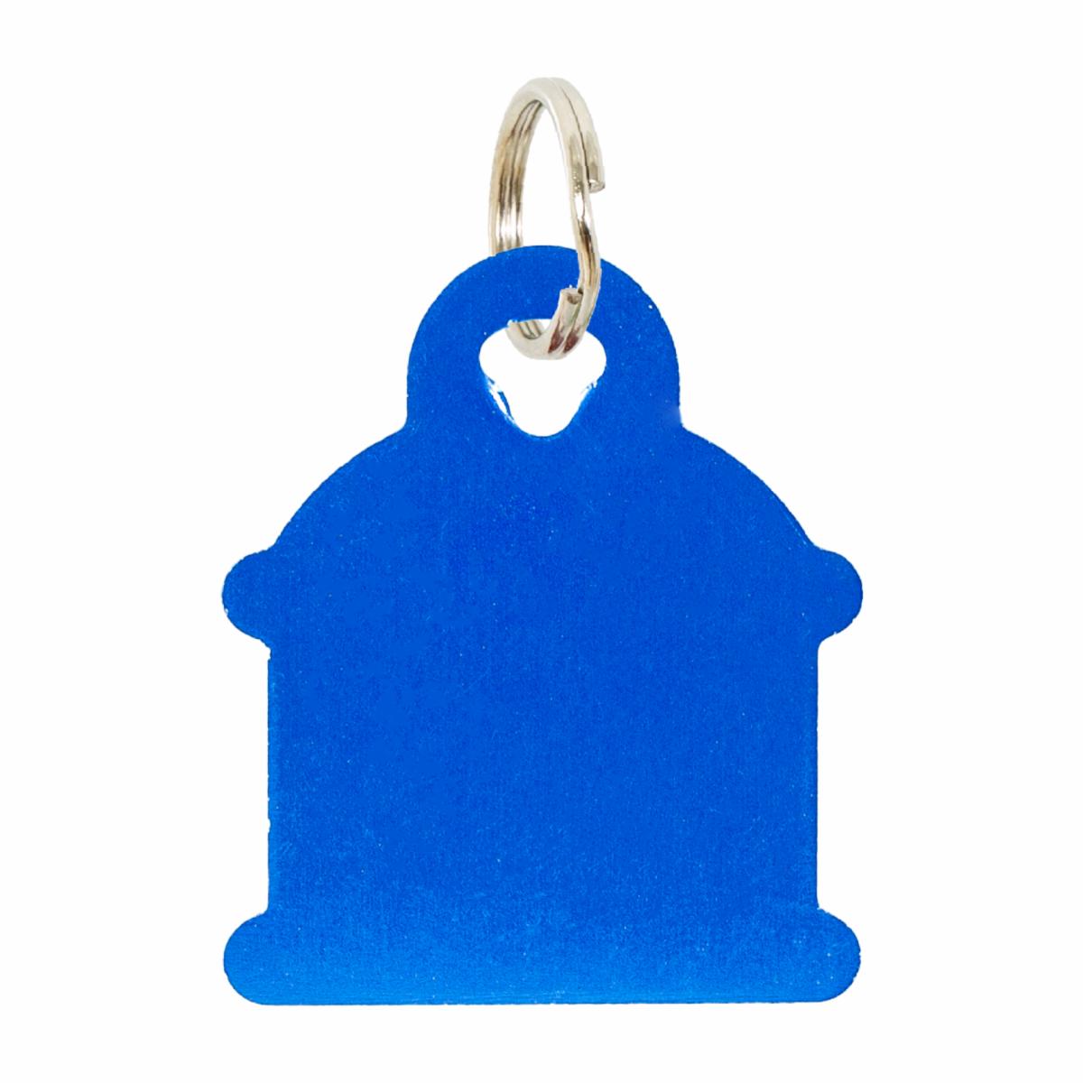 Placa Para Collar Metalica Con Forma De Hidrante Color Azul DRAGON ENGRAVERS Unidad