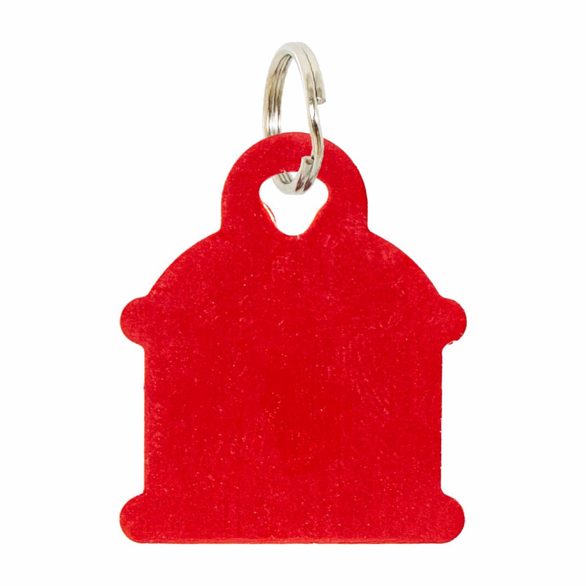 Placa Para Collar Metalica Con Forma De Hidrante Color Rojo DRAGON ENGRAVERS Unidad