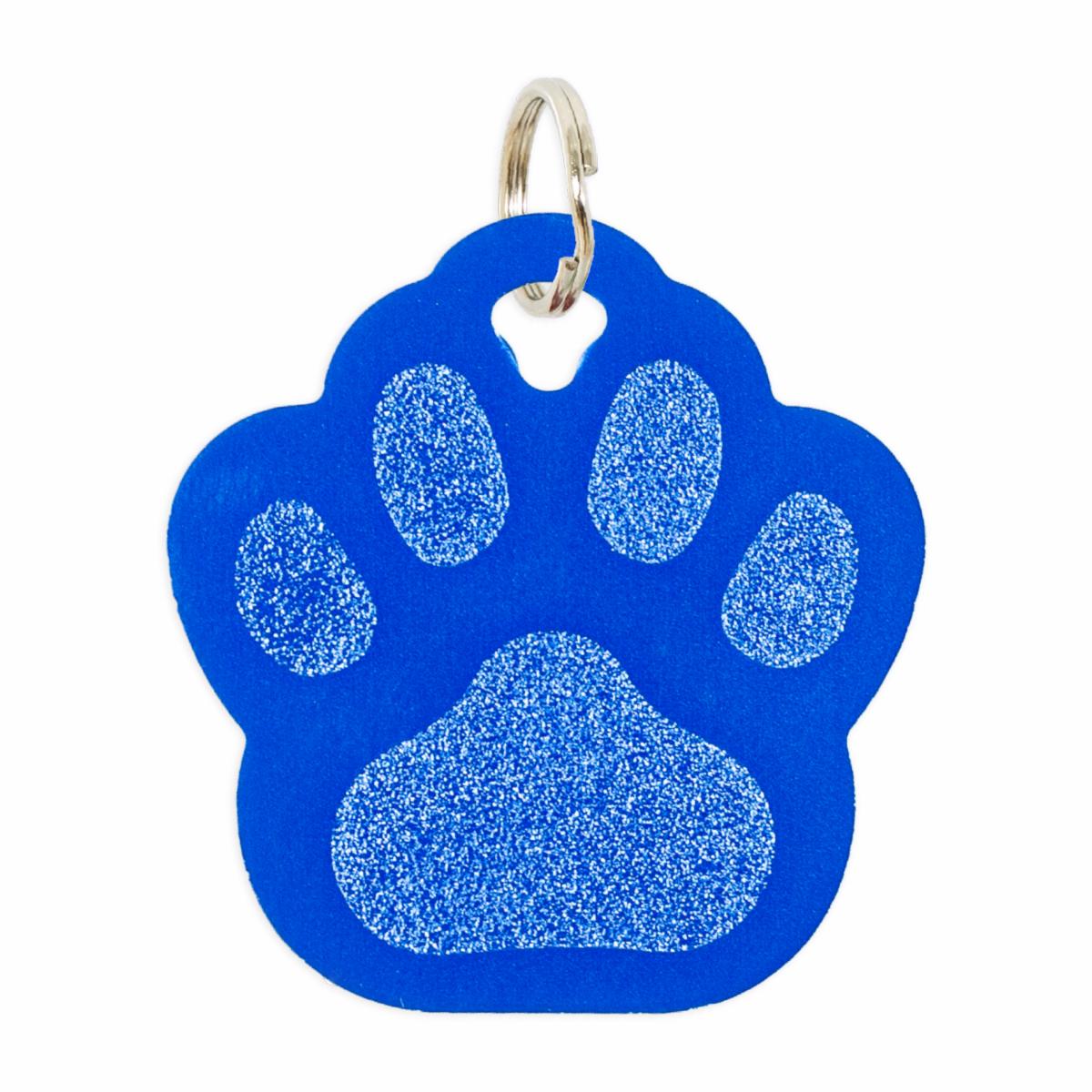 Placa Para Collar Metalica Con Forma De Huellas Color Azul DRAGON ENGRAVERS Unidad