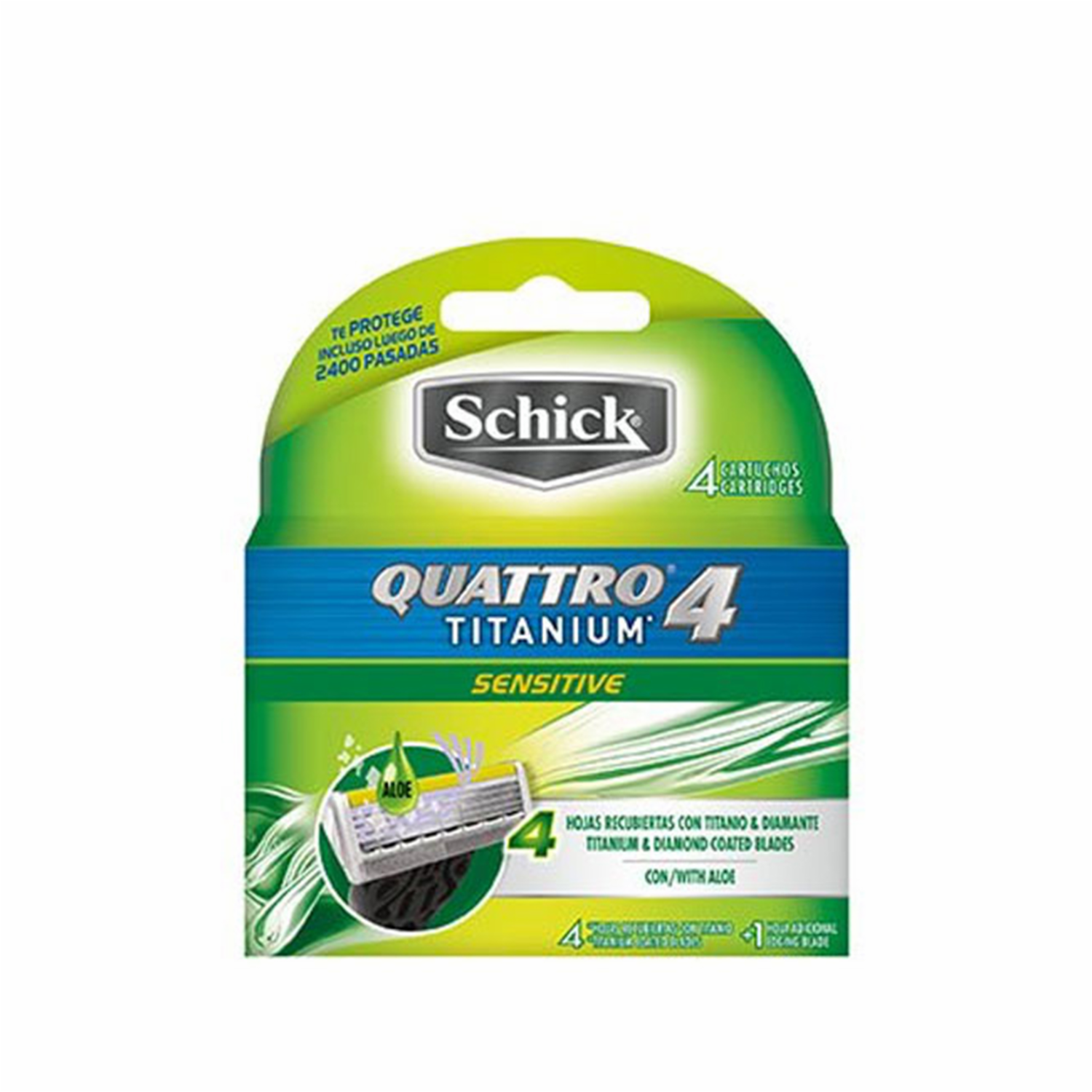 Repuesto De Afeitadora Para Hombre Quattro4 Titanium Sensitive SCHICK X4 Uds