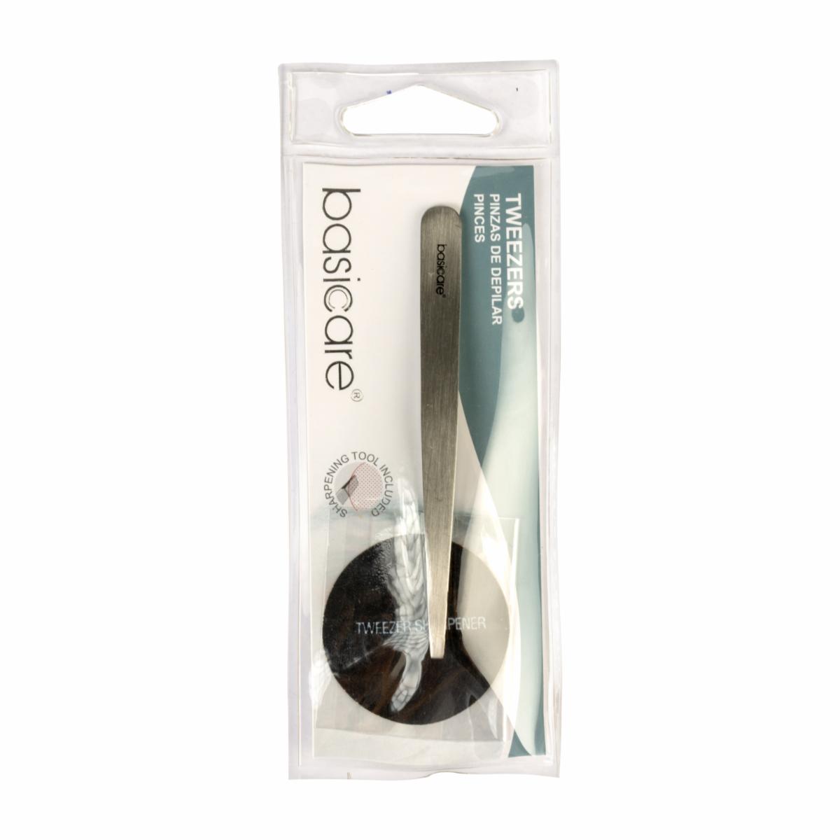 Pinza Depiladora De Cejas BASICARE De Acero Inoxidable 9 Cm
