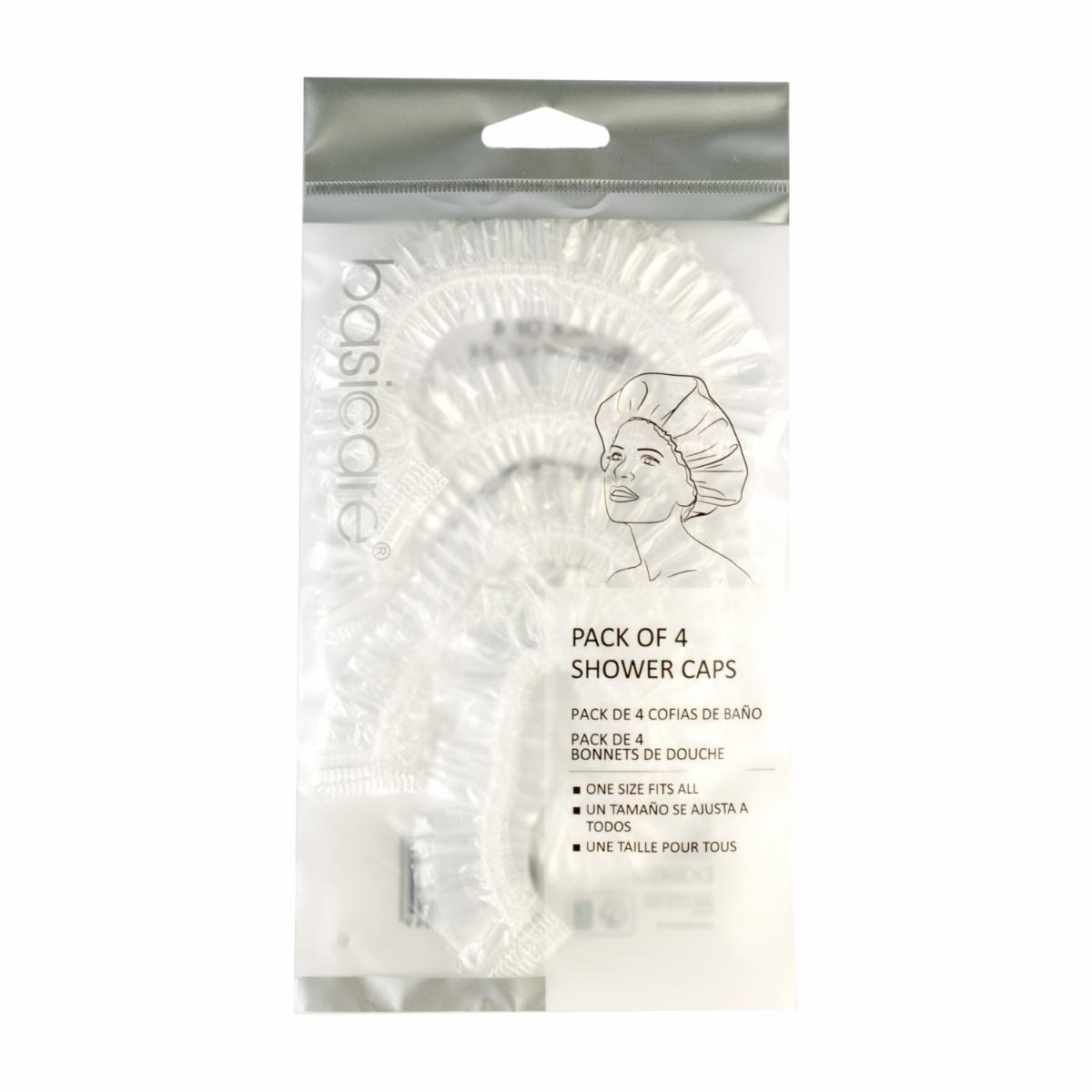 Gorro De Baño De Cabello Para Ducha Desechable X4 BASICARE Paquete