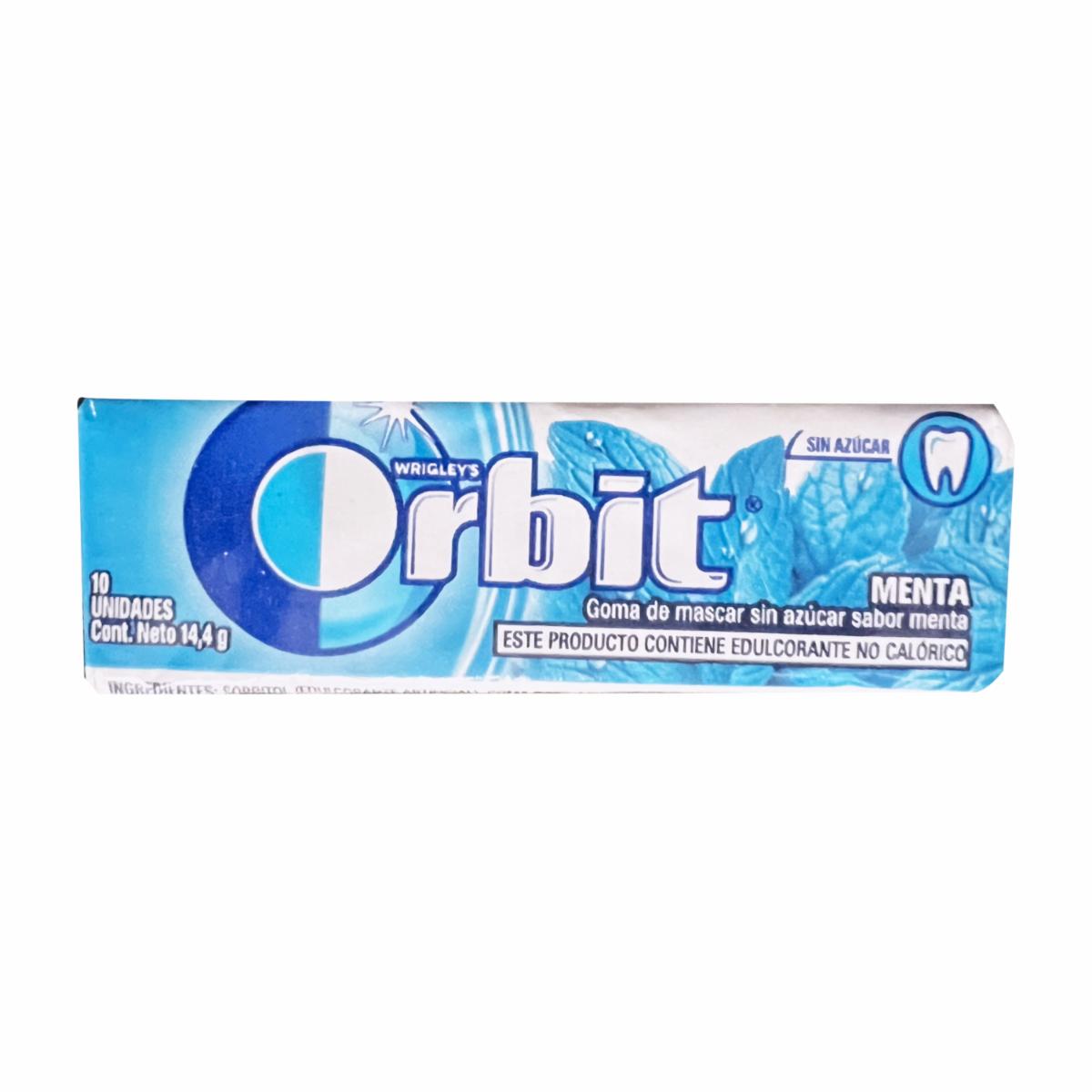 Chicle De Menta Sin Azúcar ORBIT 14 G