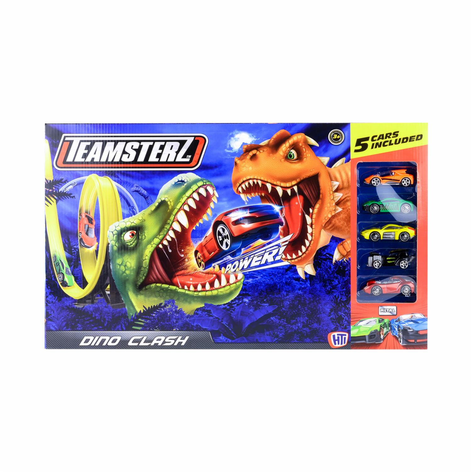 Pista Dino Clash TEAMSTERZ Incluye 5 Vehículos