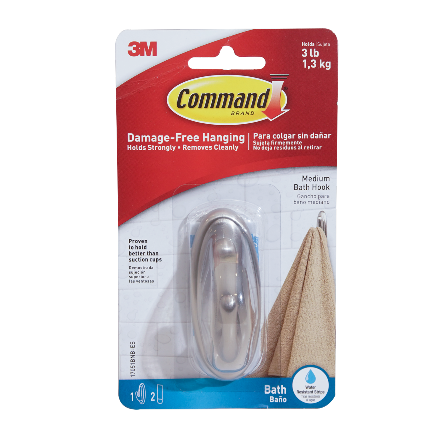 Ganchos De Metal Para Baño 3M x 4 Piezas