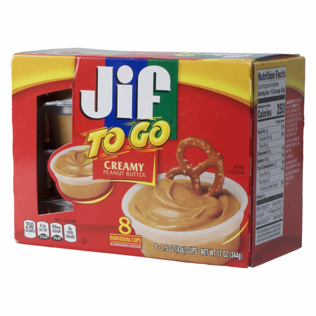 Mantequilla De Maní Cremosa To Go JIF 3 X 114,66 G