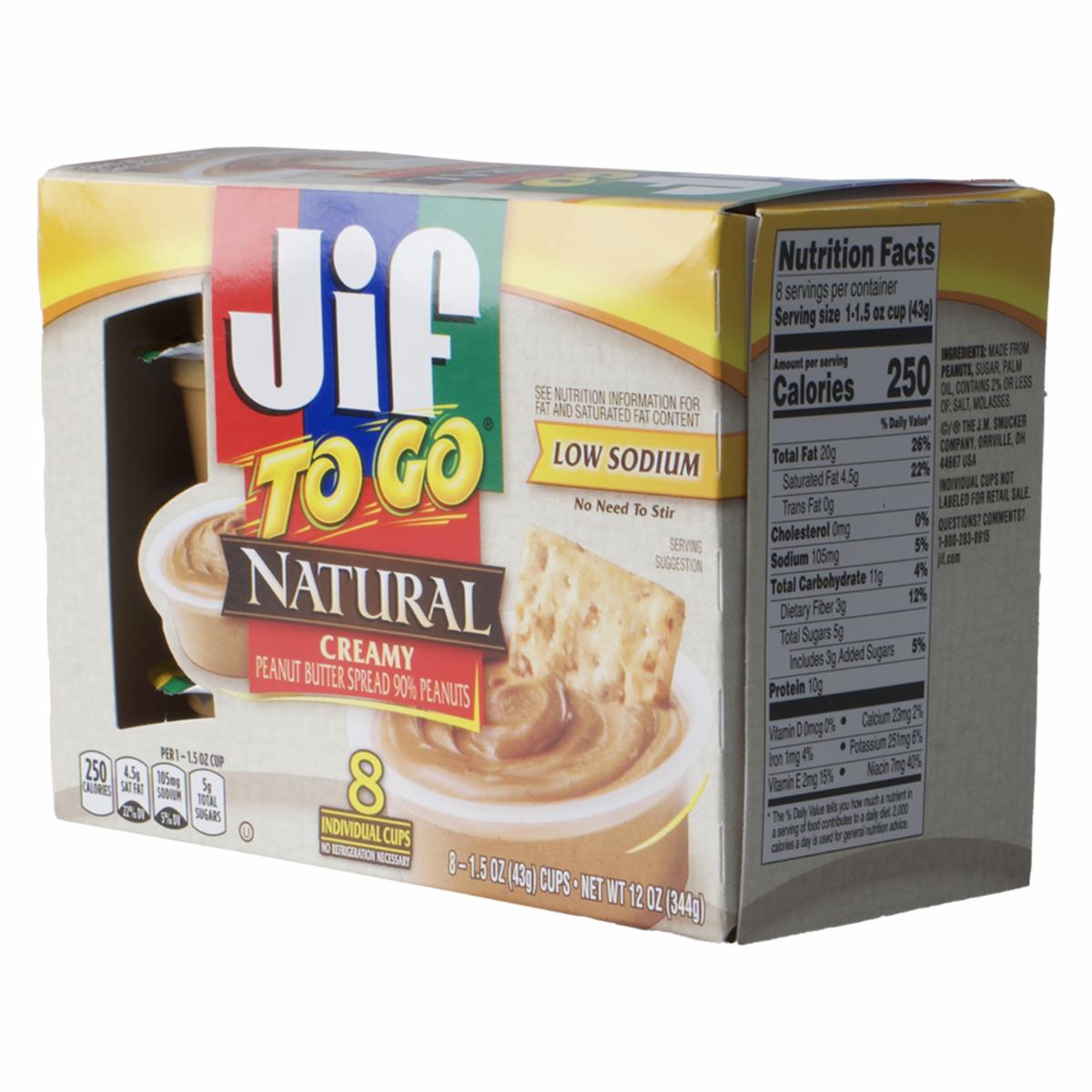 Mantequilla De Maní Cremosa To Go JIF Pack X8 344 G
