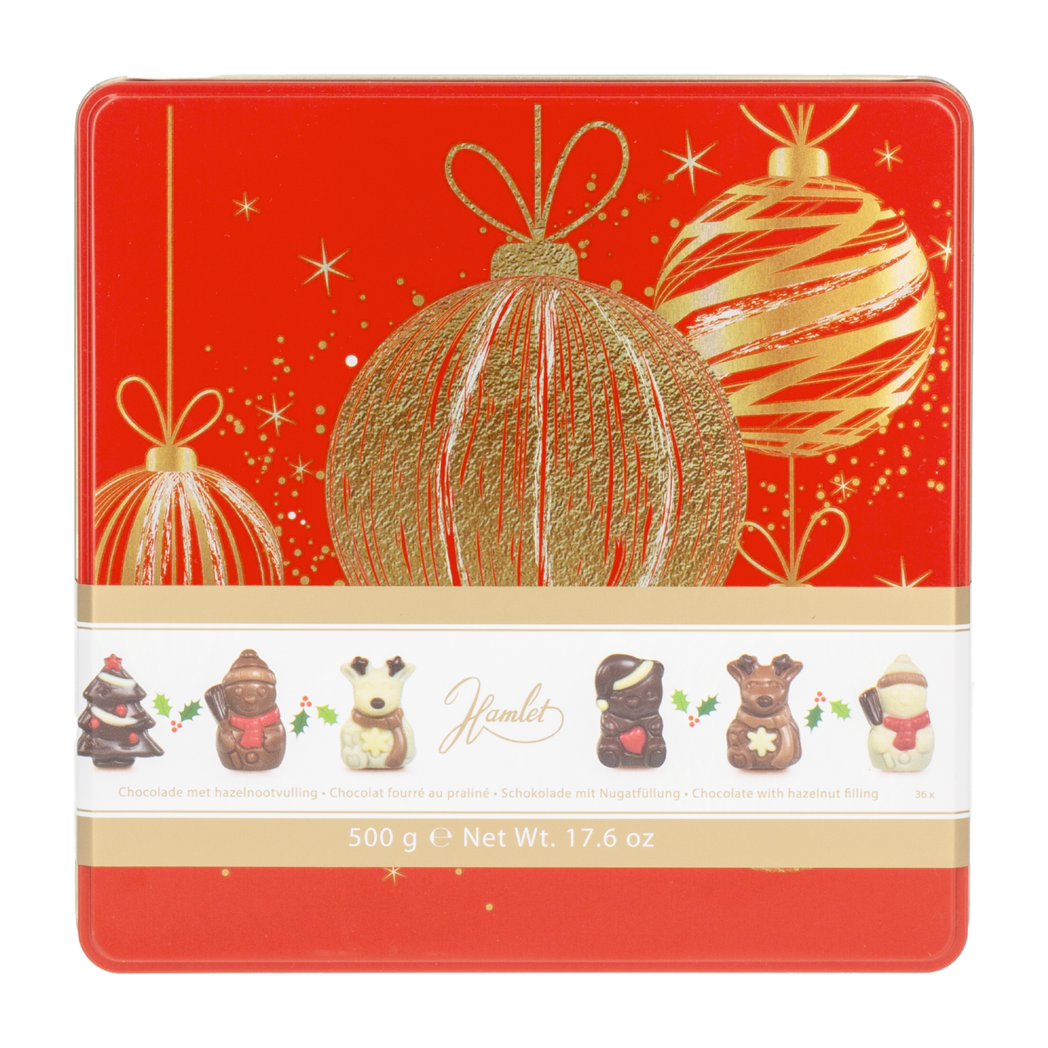 Bombones De Chocolate Con Avellana Caja Navideña HAMLET 500 G