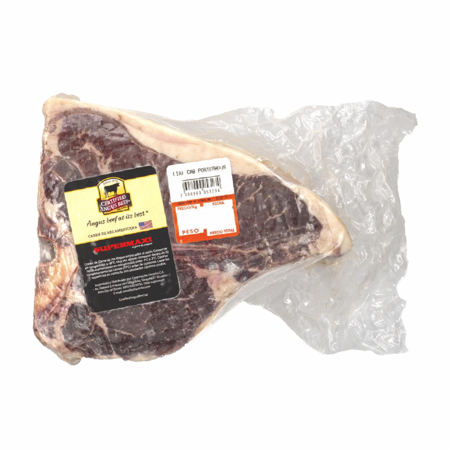 Porterhouse Corte De Res CERTIFIED ANGUS BEEF USA Al Peso