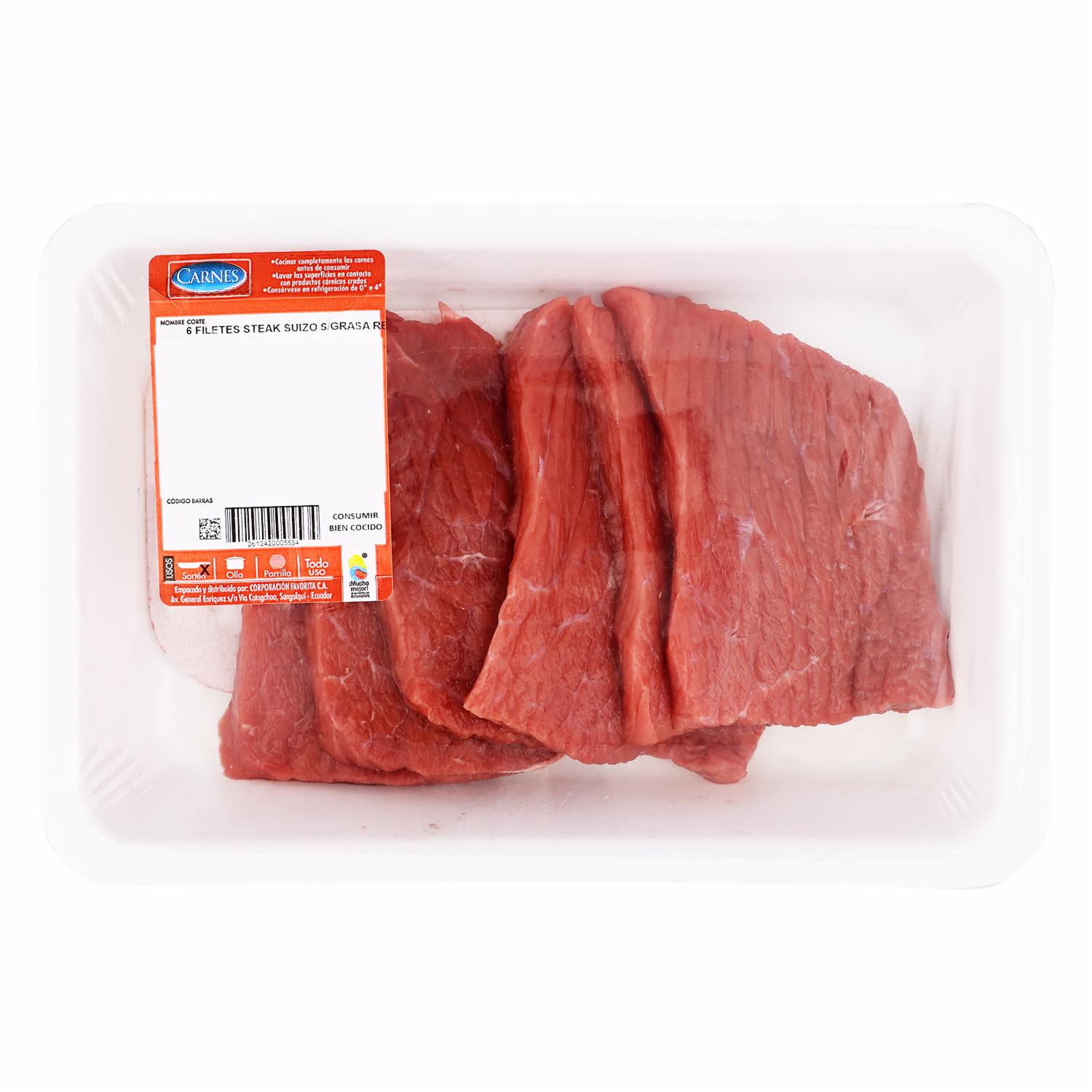 Steak Suizo 6 Filetes Sin Grasa SUPERCARNES Al Peso