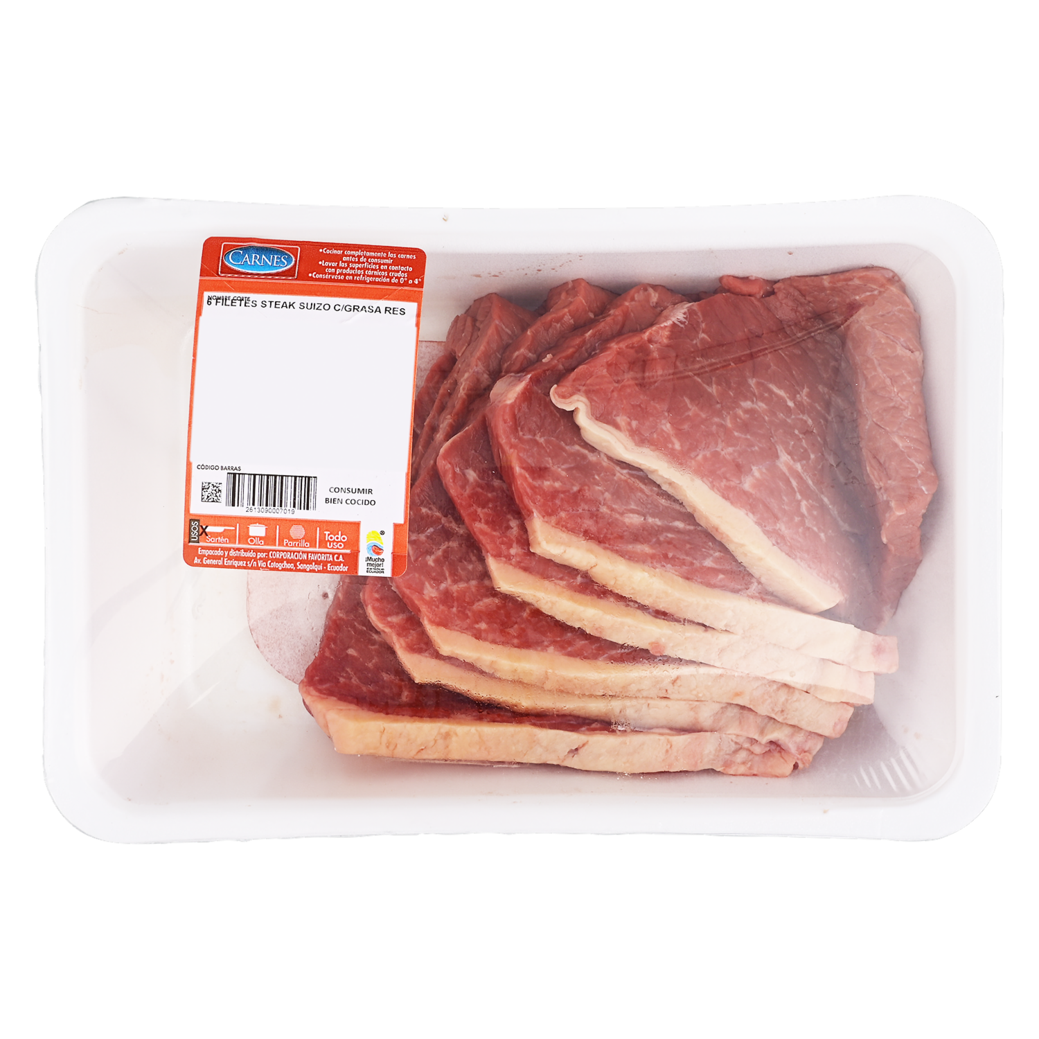 Steak Suizo 6 Filetes Con  Grasa SUPERCARNES Al Peso