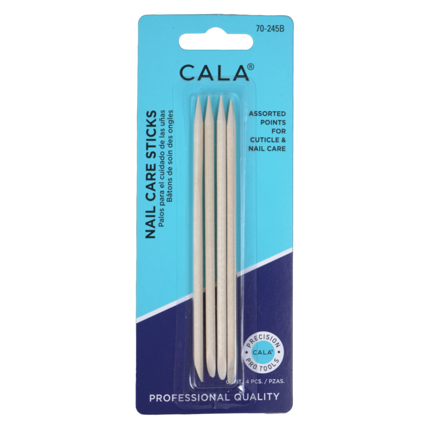 Empuja Cutículas De Madera Nail Care Sticks CALA Set X4