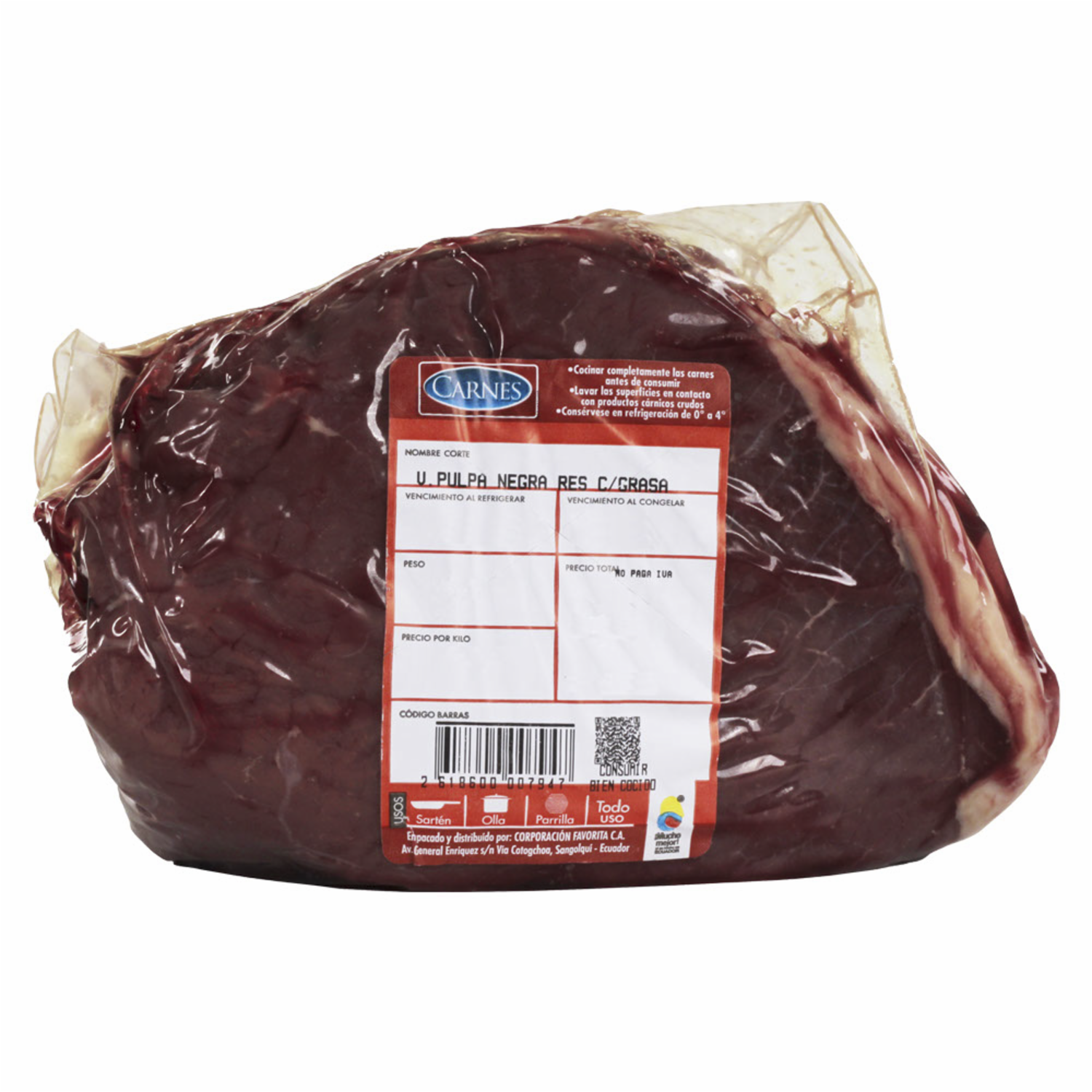 Carne De Res Corte Pulpa Negra Con Grasa SUPERCARNES Al Peso