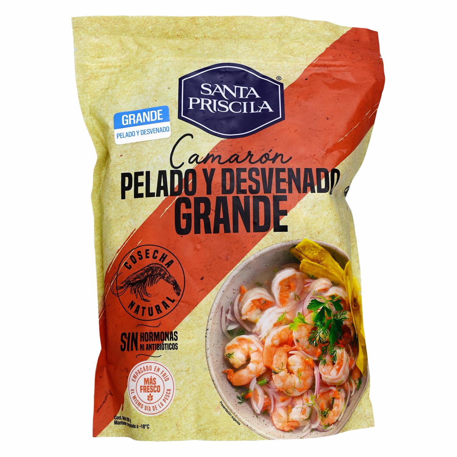 Camarones Pelados Y Desvenados Grandes SANTA PRISCILA 900 g