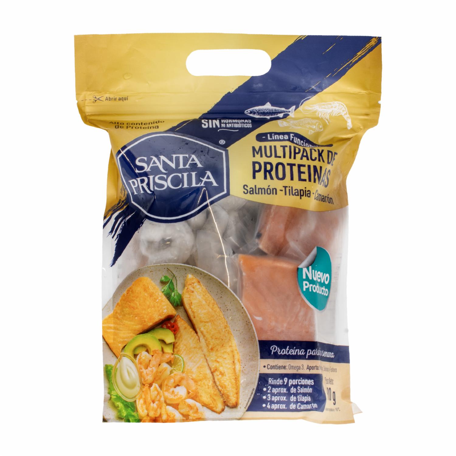 Salmón, Tilapia, Camarón Multipack De Proteínas SANTA PRISCILA 900 g