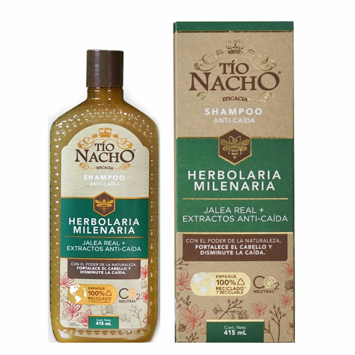 Shampoo De Cabello Para Fortalecimiento Capilar Con Herbolaria Milenaria TÍO NACHO 415 Ml