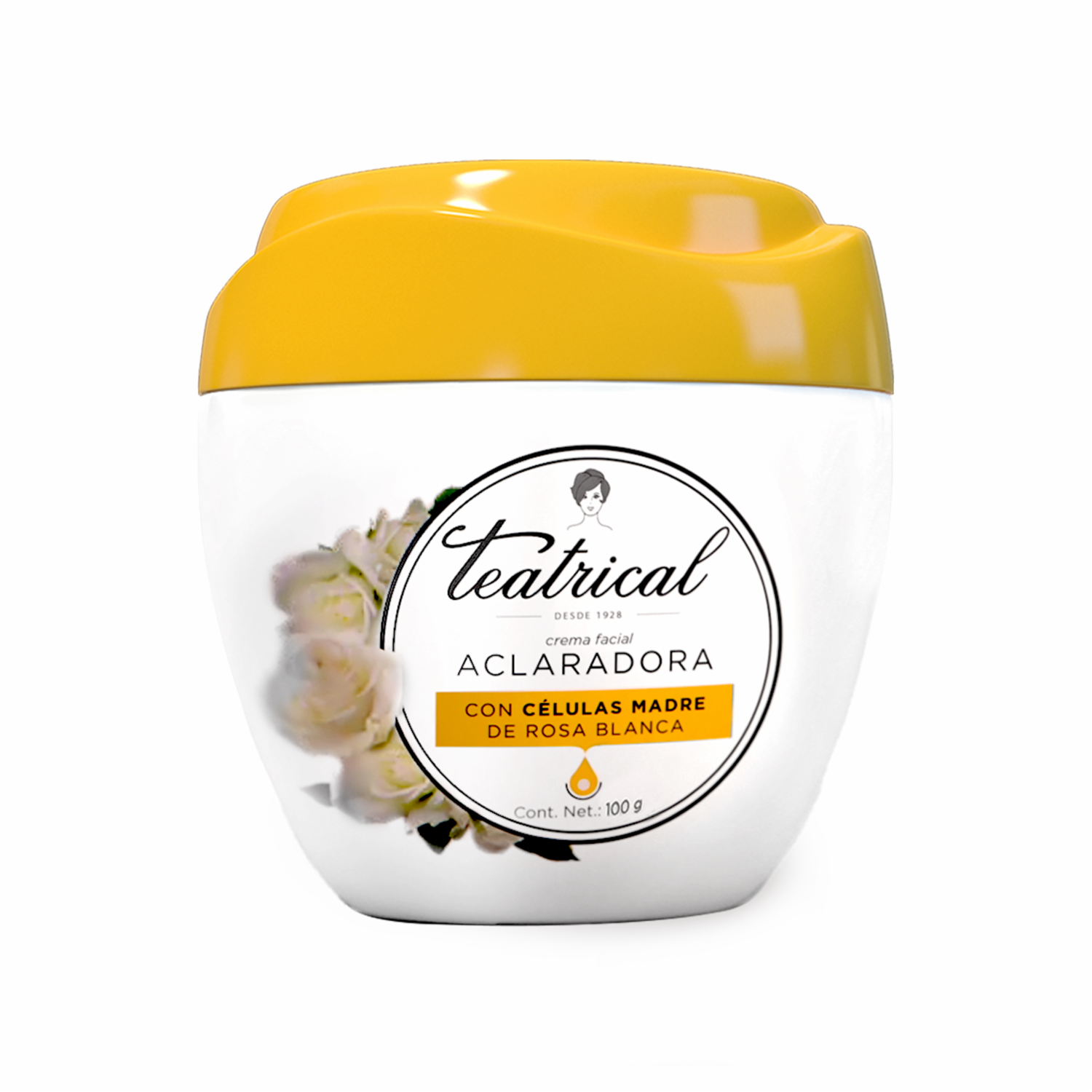 Crema Facial Aclaradora Células Madre Ultra De Rosa Blanca TEATRICAL 100 G