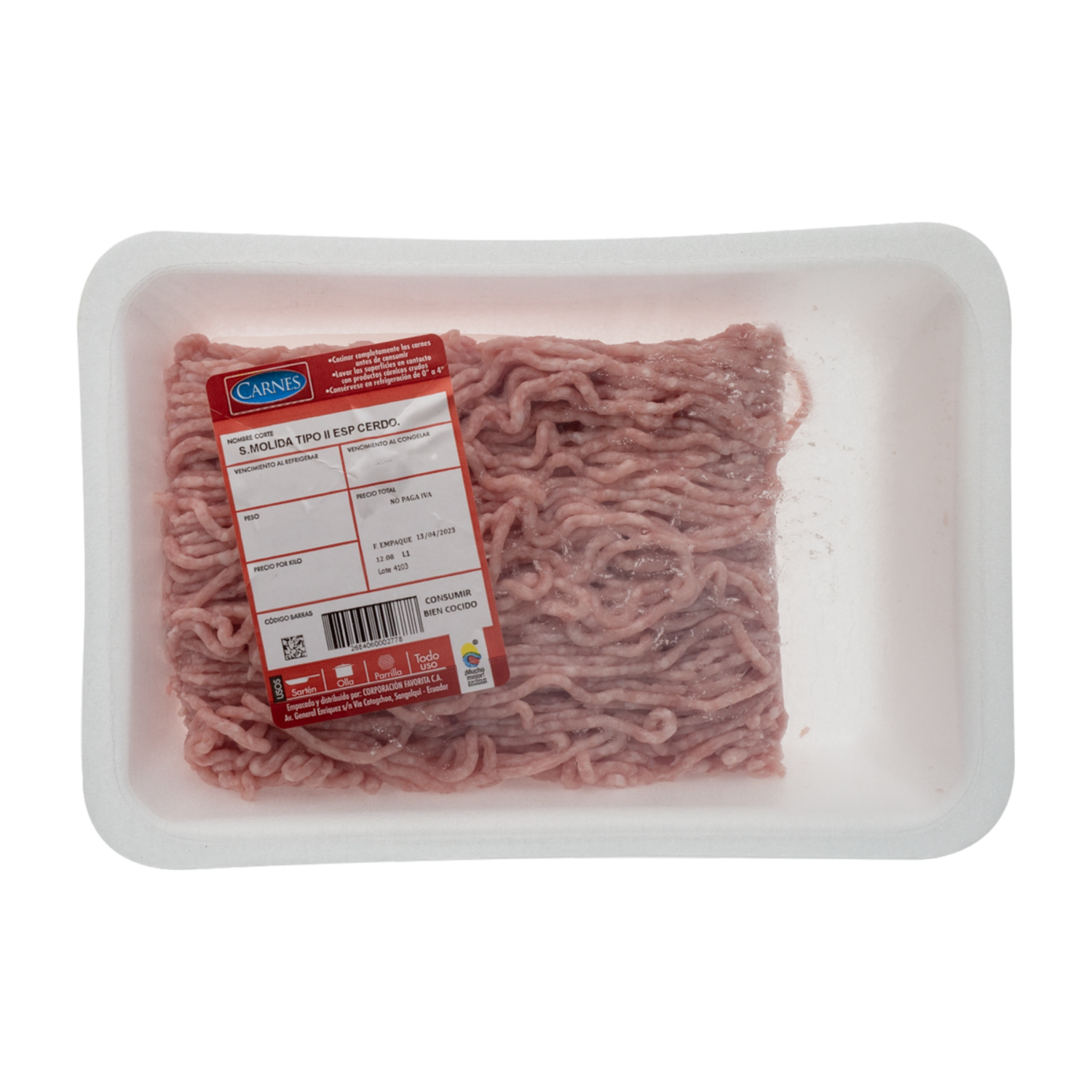 Carne Molida De Cerdo Tipo II Especial SUPERCARNES Al Peso