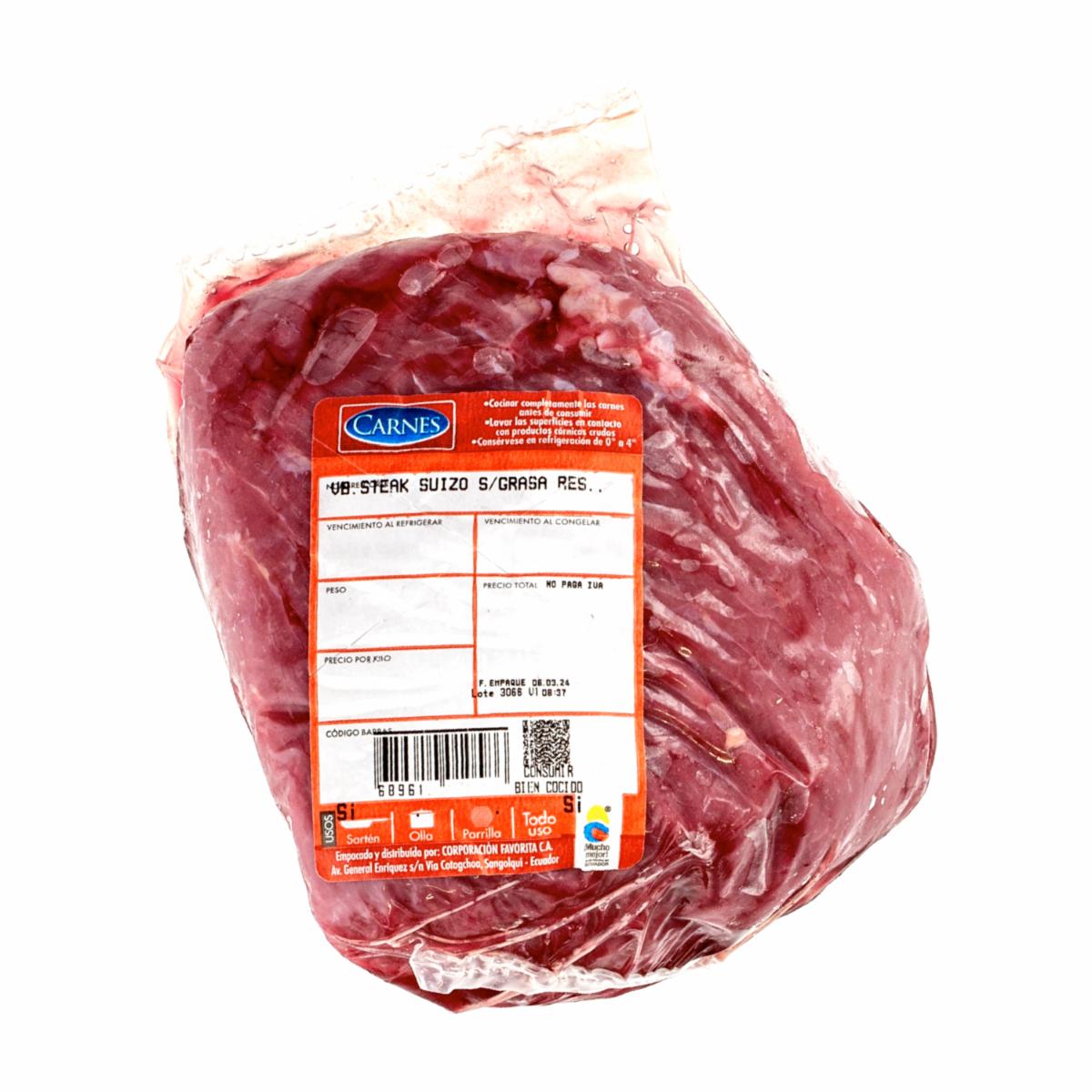 Carne De Res Steak Suizo Sin Grasa SUPERCARNES Al Peso