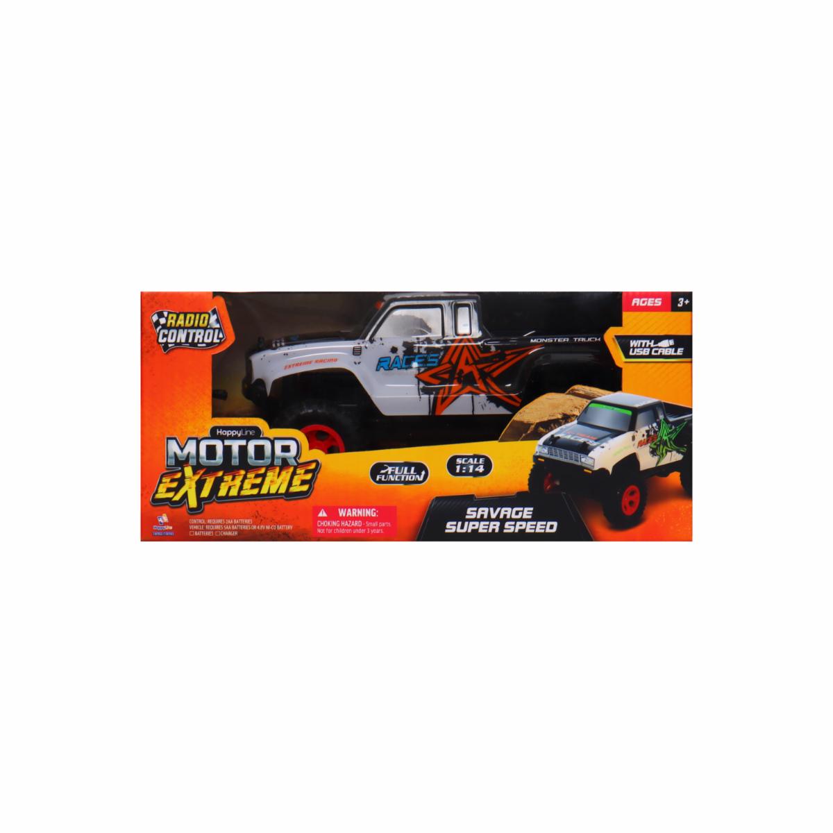 Vehículo R/C 1:14 Savage Super Speed MOTOR EXTREME Usa Pilas AA x 7
