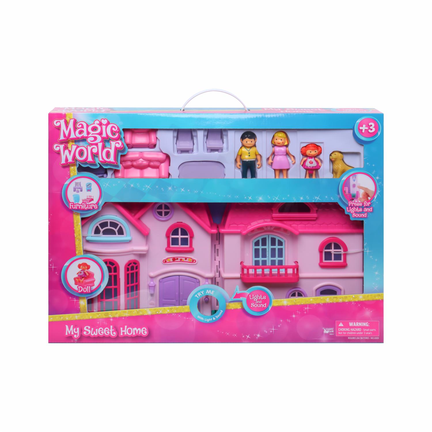 Set De Juego Casa De Muñecas MAGIC WORLD Incluye Accesorios