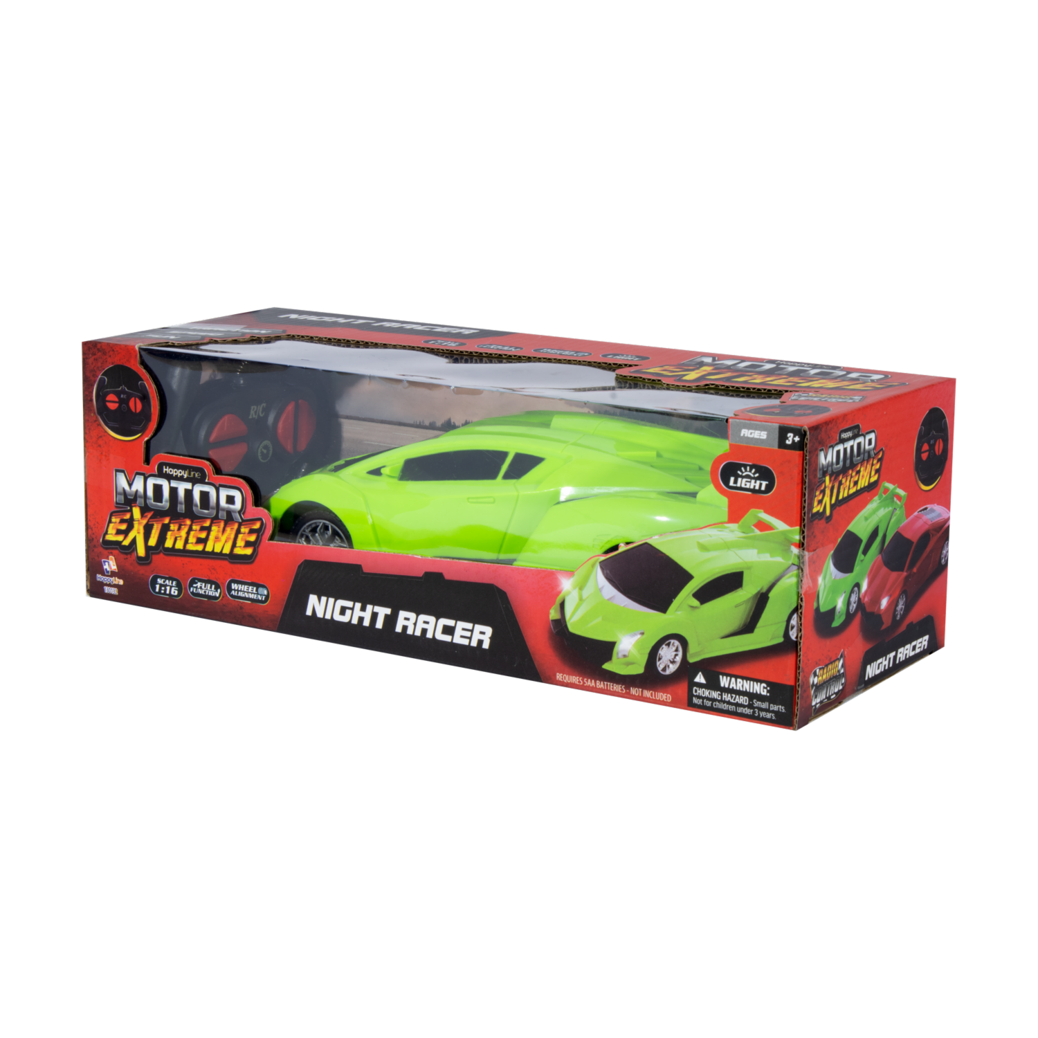 Vehículo R/C 1:16 Night Racer MOTOR EXTREME Usa Pilas AA x 5