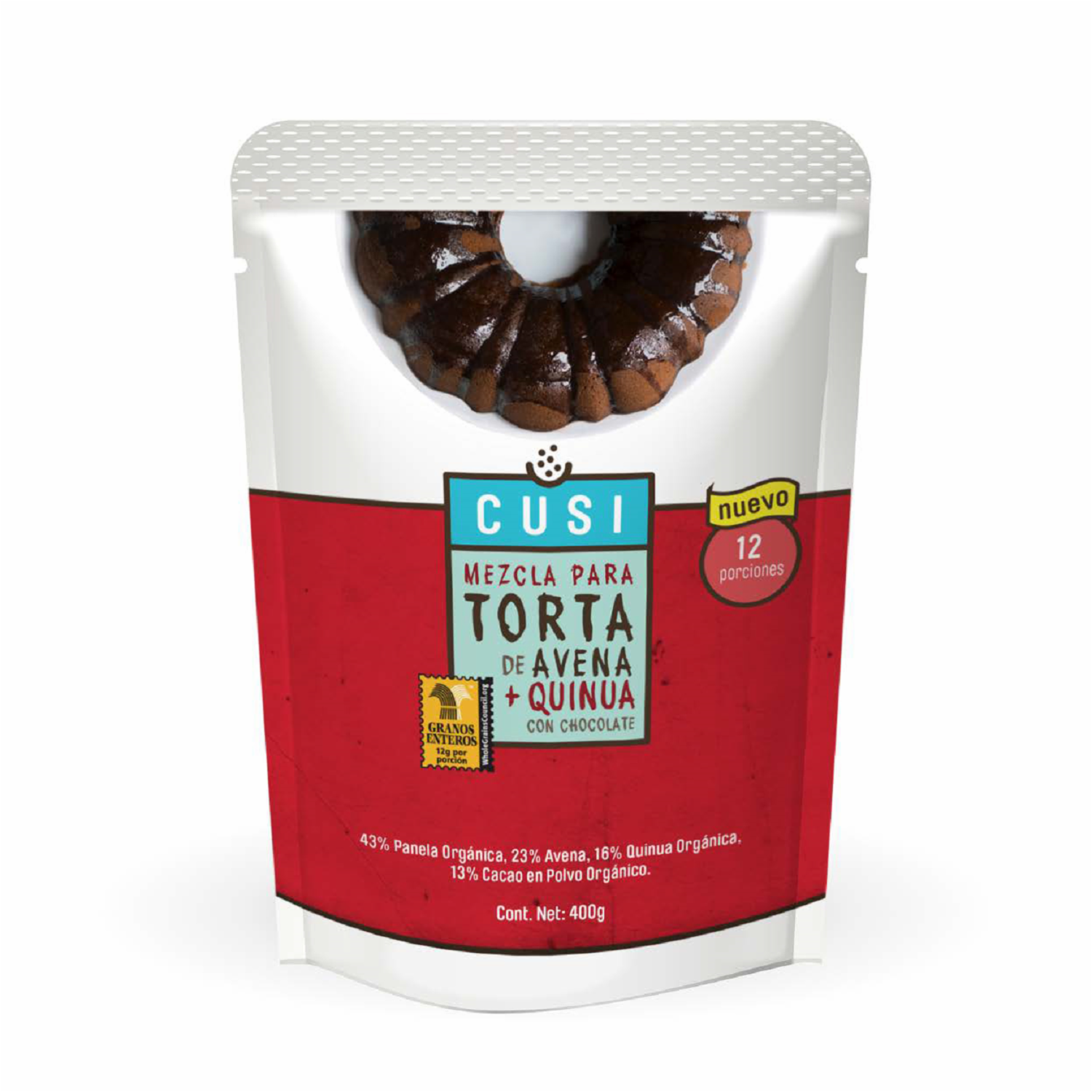 Premezcla Para Torta De Quinua Avena y Chispas De Chocolate CUSI 400 G