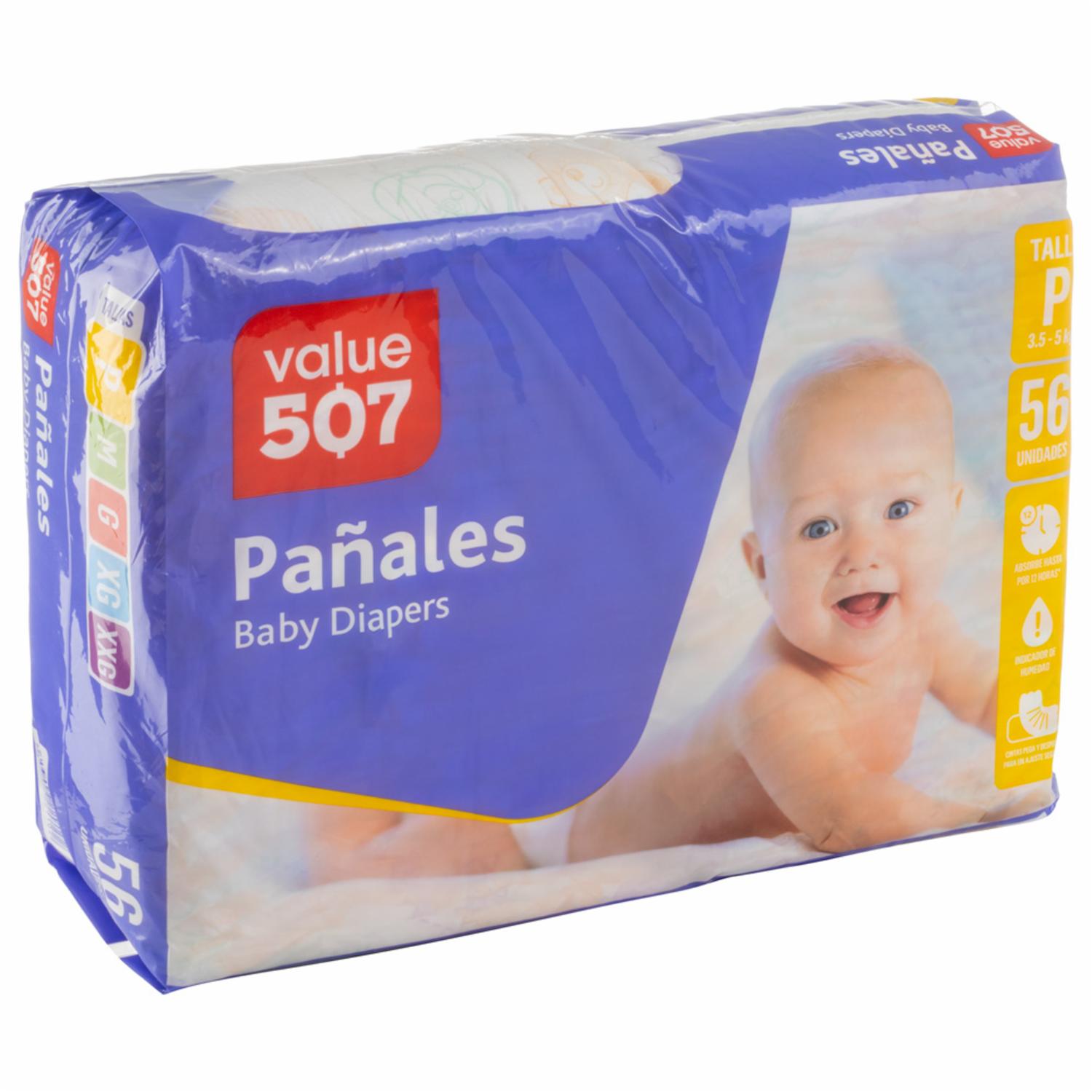 Pañales Mega Pequeño VALUE 507 X 56 Uds