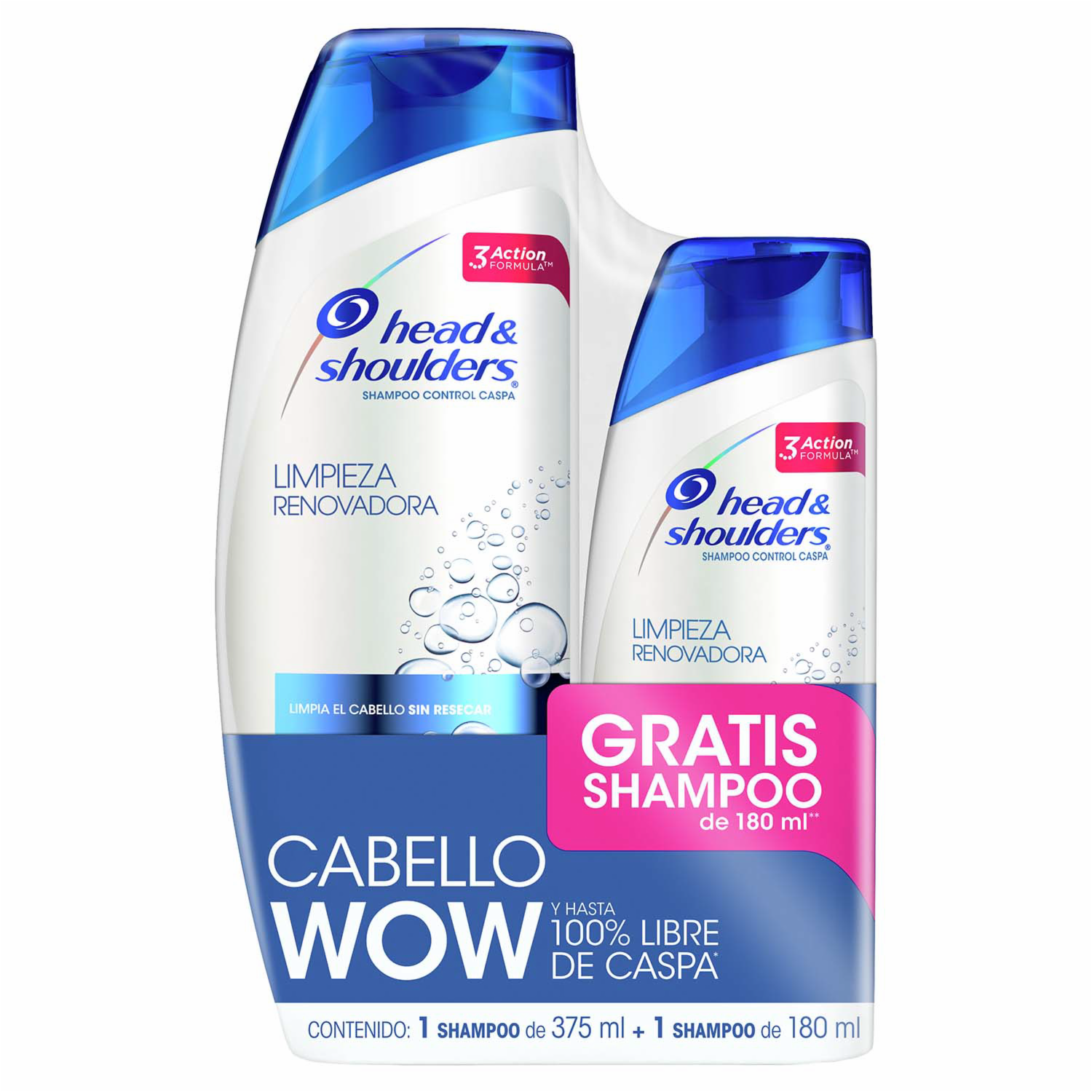 Shampoo De Cabello Limpieza Renovadora 375 Ml Gratis Shampoo 180 Ml HEAD & SHOULDERS 375Ml+180Ml
