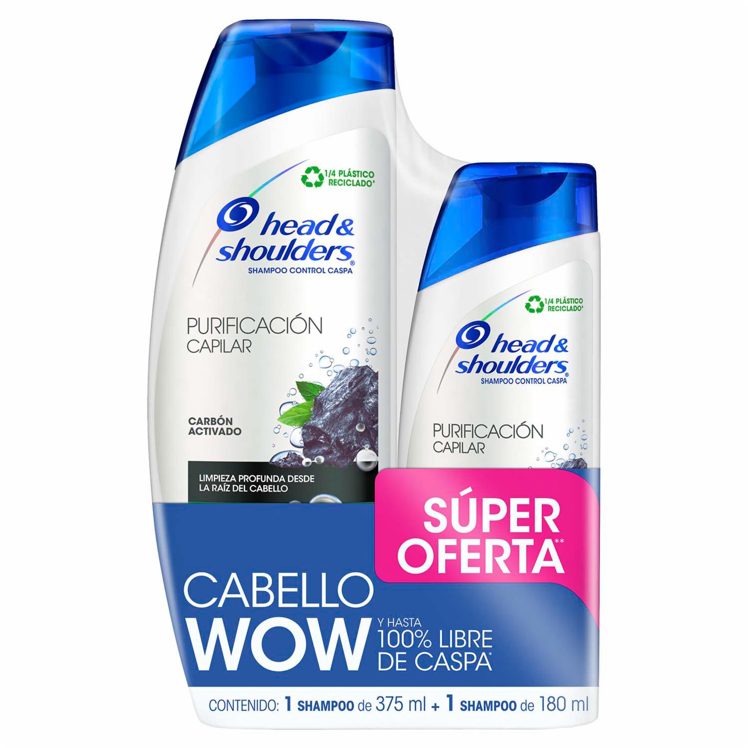 Shampoo De Cabello Carbón Activado 375 Ml Gratis Shampoo 180 Ml HEAD & SHOULDERS 375Ml+180Ml