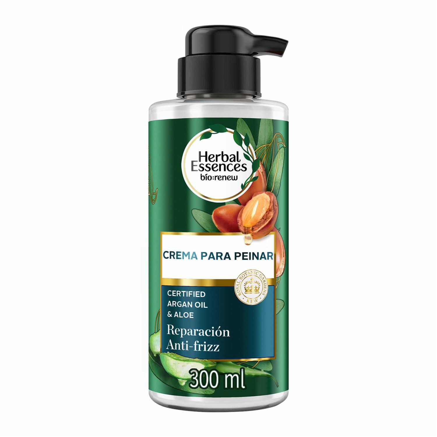 Crema Para Peinar Biorenew Aceite de Argán de Marruecos y Aloe HERBAL ESSENCES 300 Ml