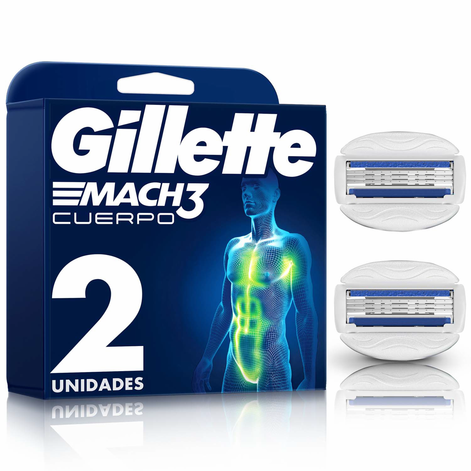 Repuestos De Afeitadora Para El Cuerpo Mach 3 GILLETTE X 2 Uds