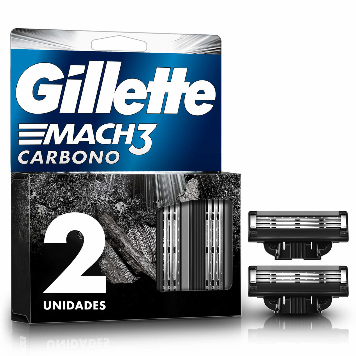 Repuestos De Afeitadora Mach 3 Carbono GILLETTE X 2 Uds