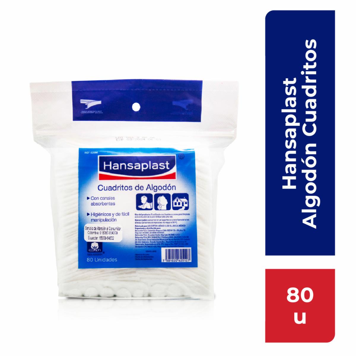 Algodón Cuadritos HANSAPLAST X 80 Unidades