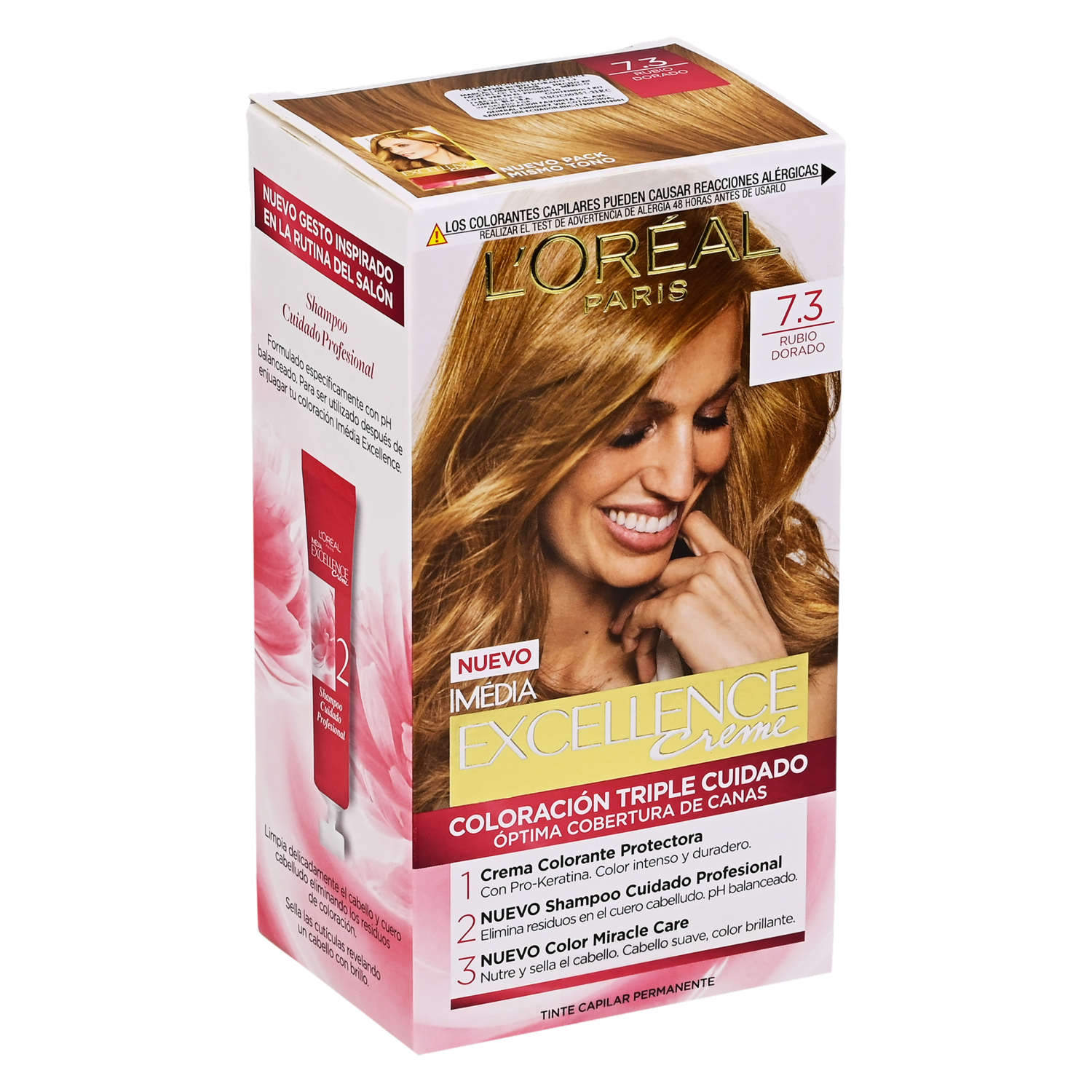 Tinte De Cabello Tono 7.3 Rubio Dorado EXCELLENCE L’ORÉAL PARIS 1 Kit