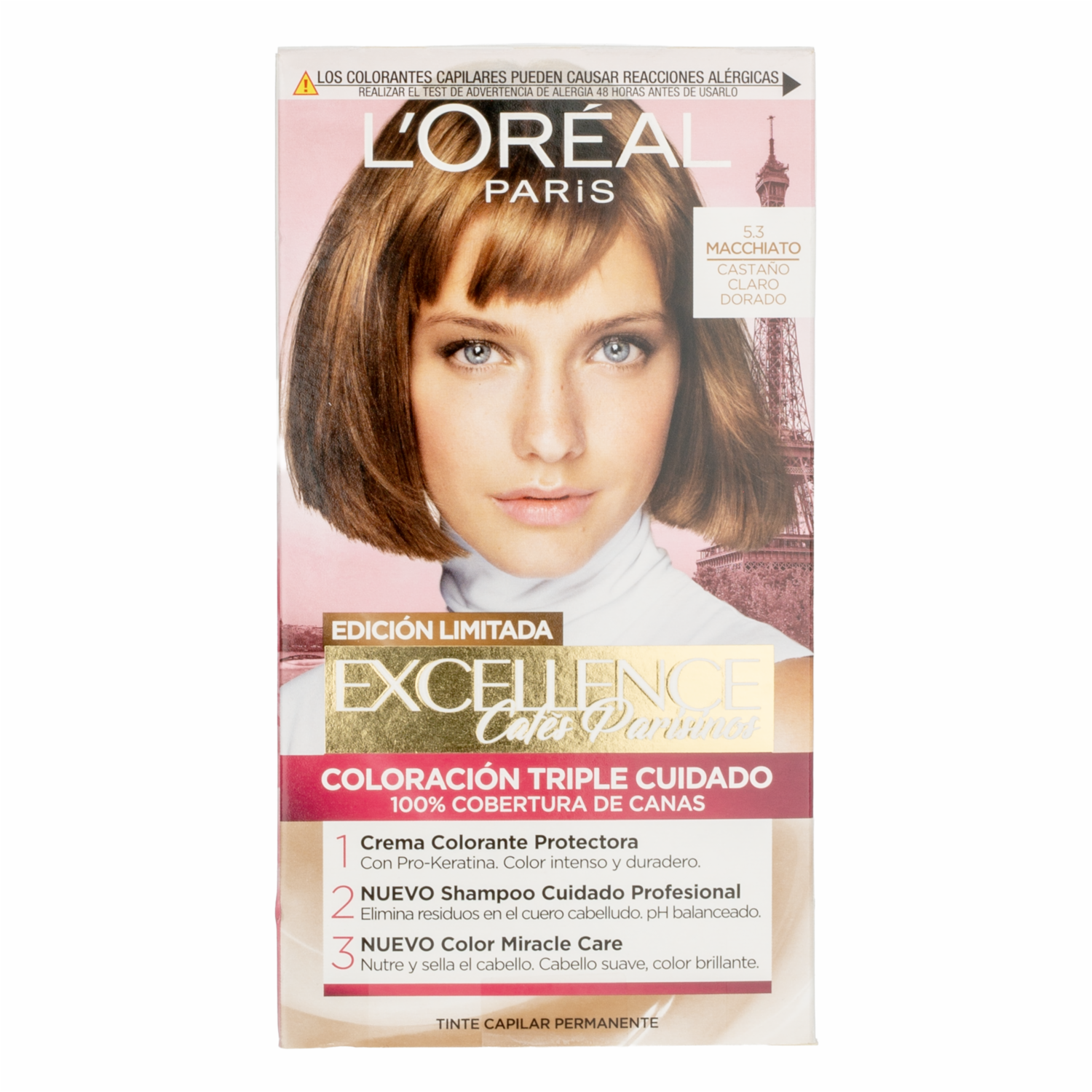 Tinte De Cabello Tono 5.3 Castaño Claro Dorado EXCELLENCE L’ORÉAL PARIS 1 Kit